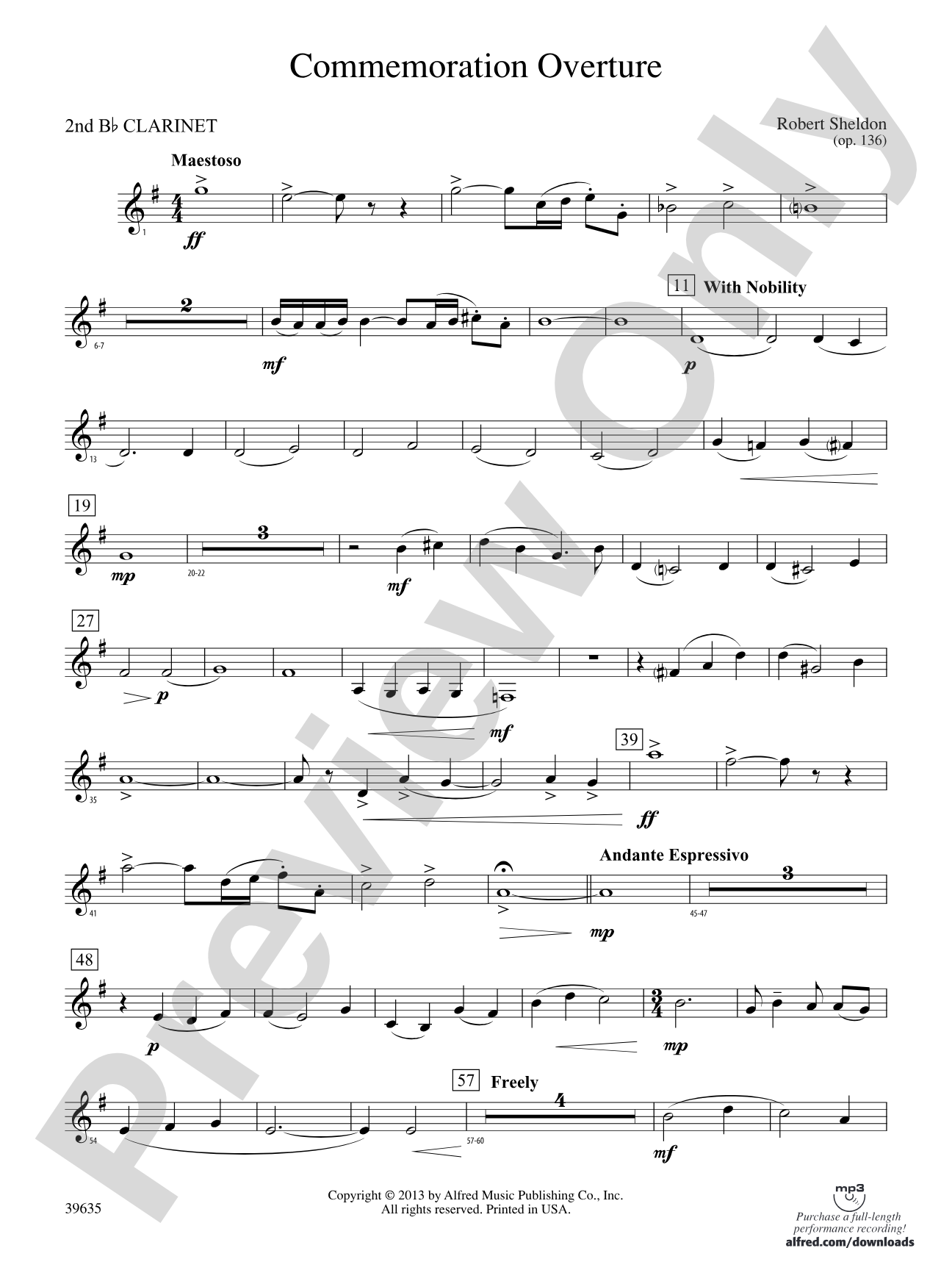 Commemoration Overture: 2nd B-flat Clarinet