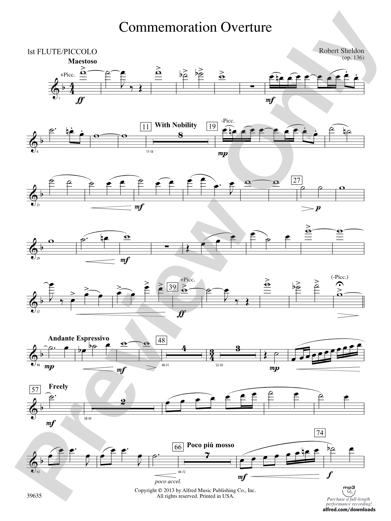 Commemoration Overture: Flute