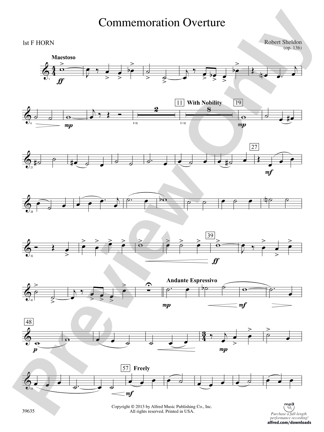 Commemoration Overture: 1st F Horn