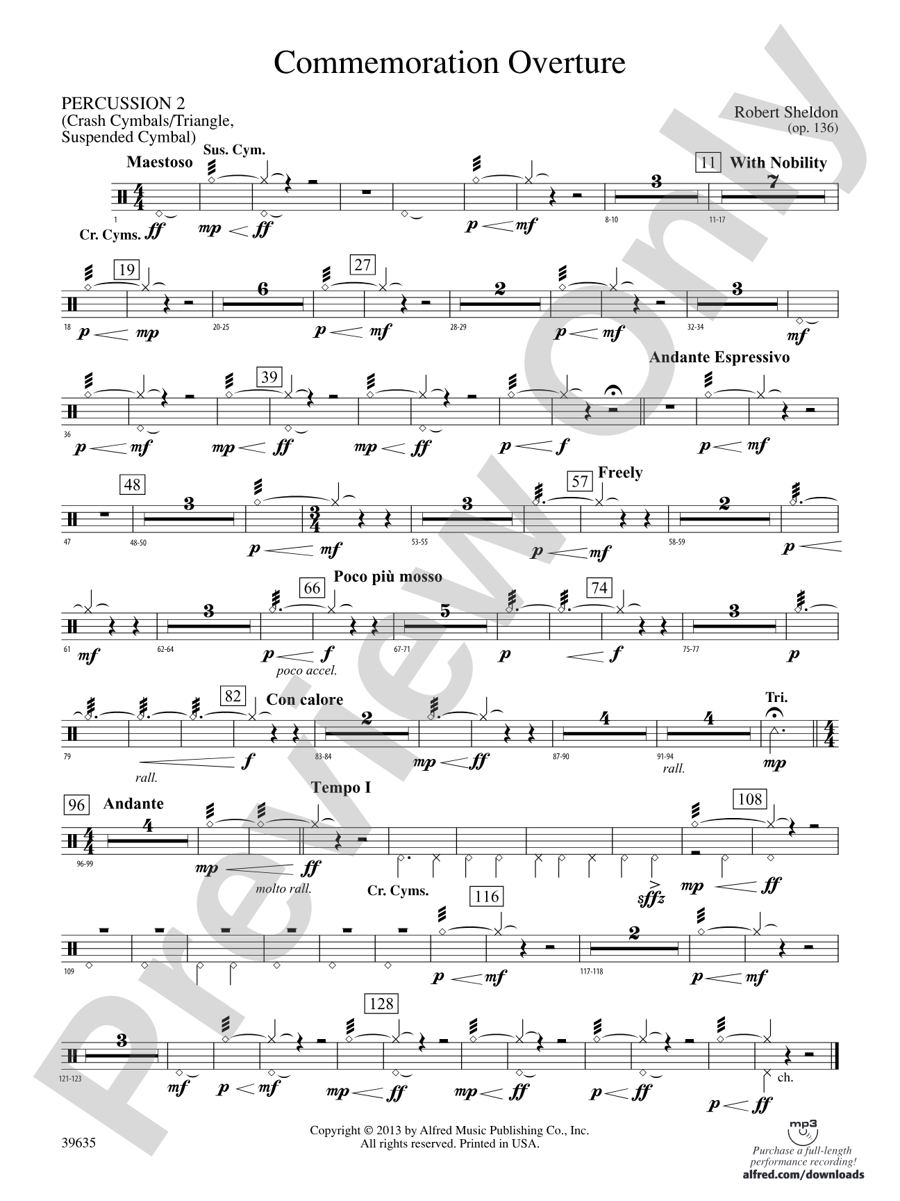 Commemoration Overture: 2nd Percussion
