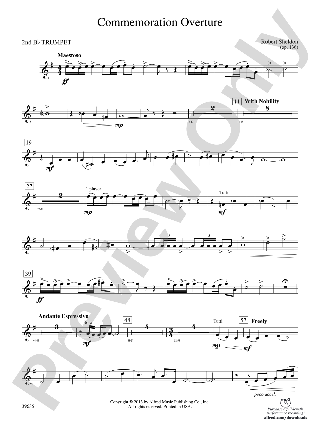 Commemoration Overture: 2nd B-flat Trumpet