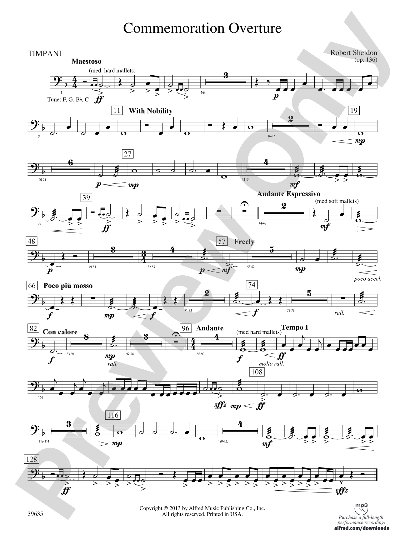 Commemoration Overture: Timpani