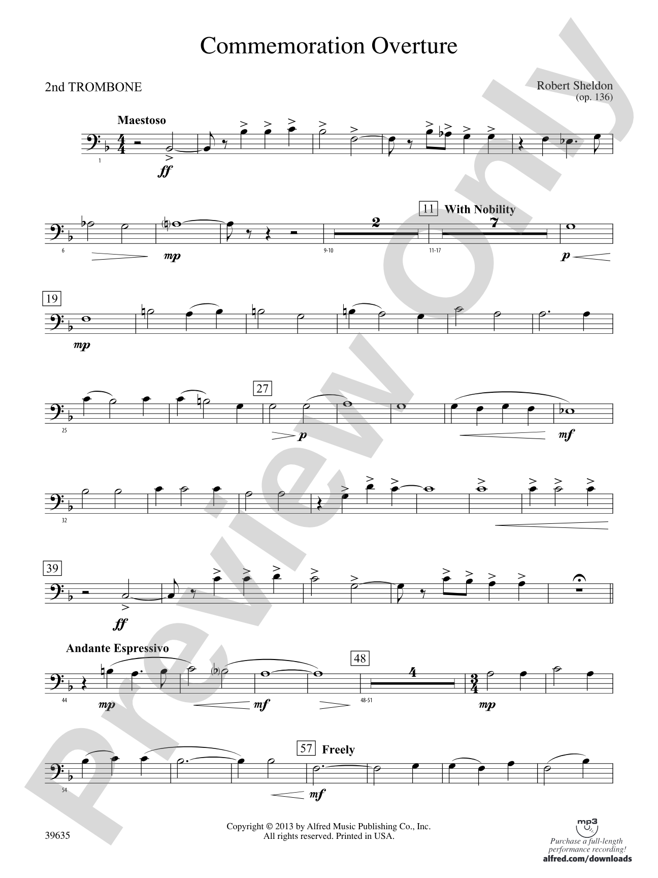 Commemoration Overture: 2nd Trombone