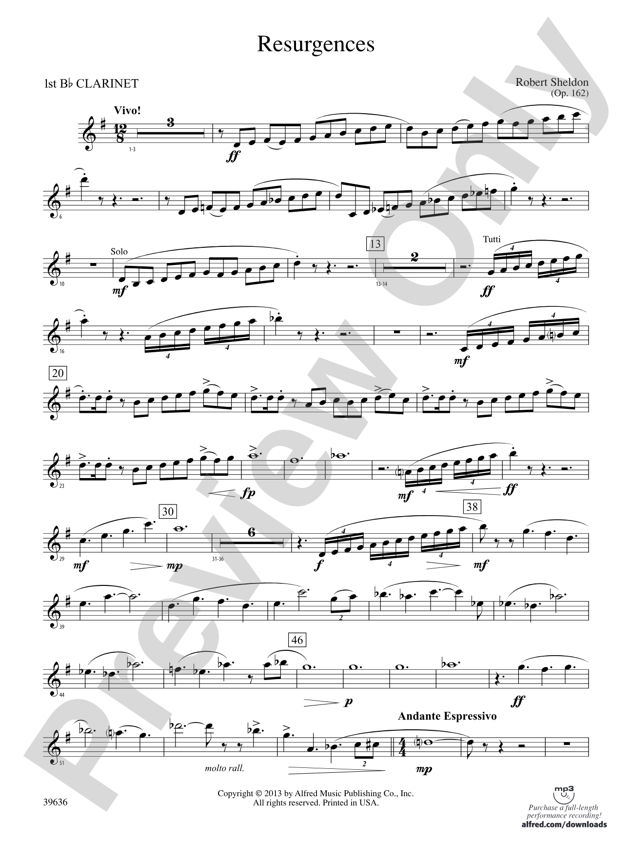 Resurgences: 1st B-flat Clarinet