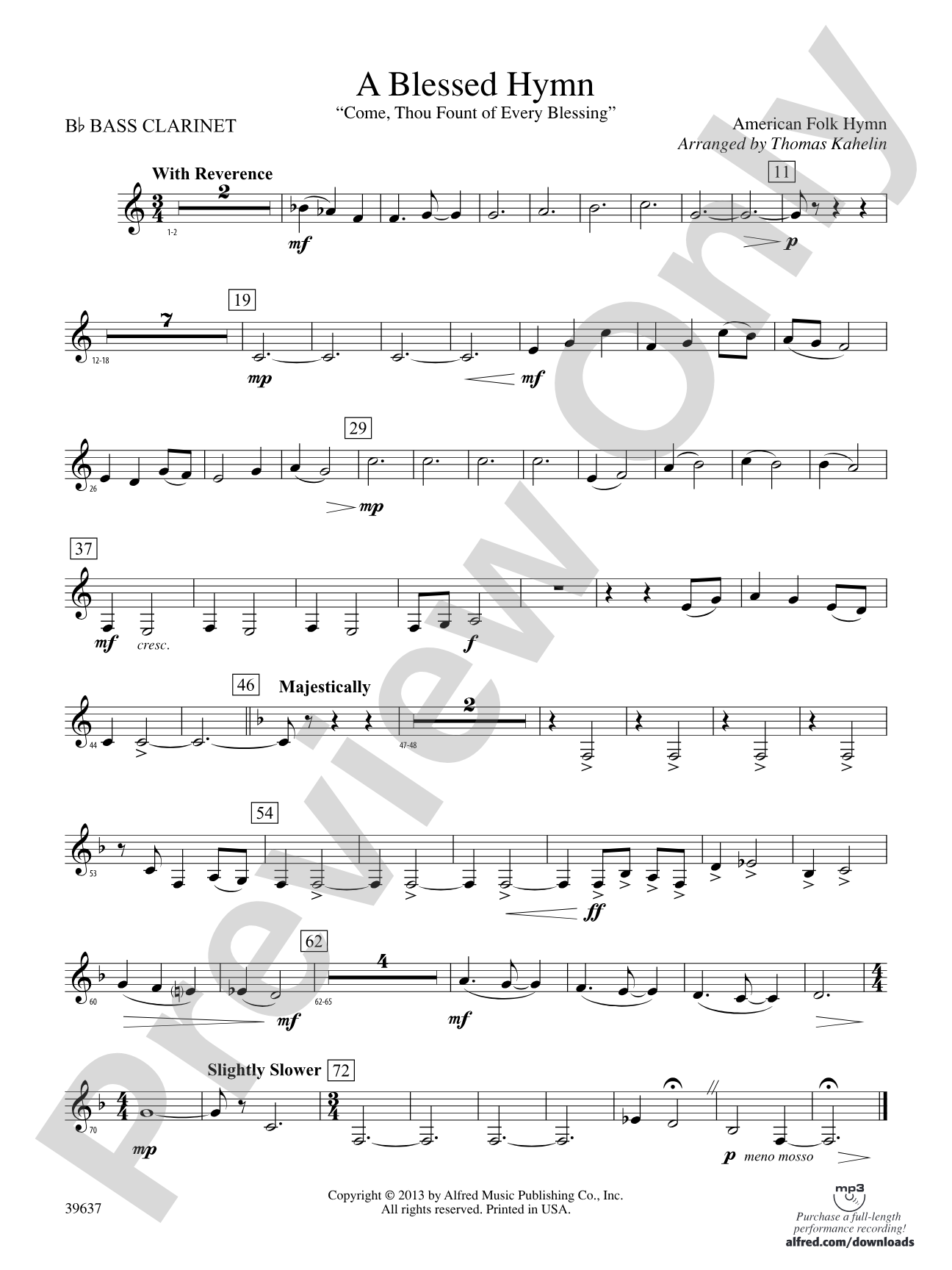 A Blessed Hymn: B-flat Bass Clarinet