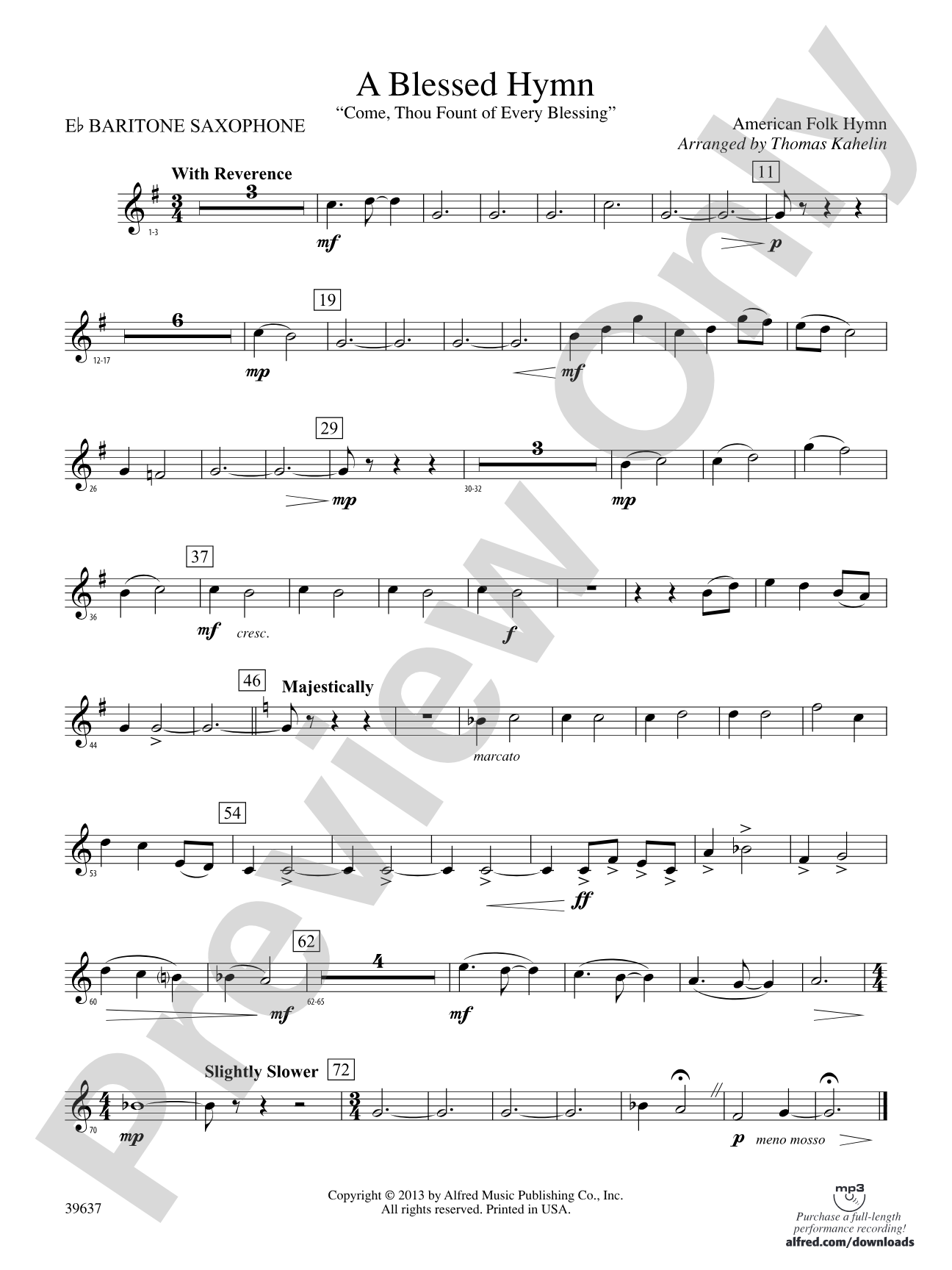 A Blessed Hymn: E-flat Baritone Saxophone