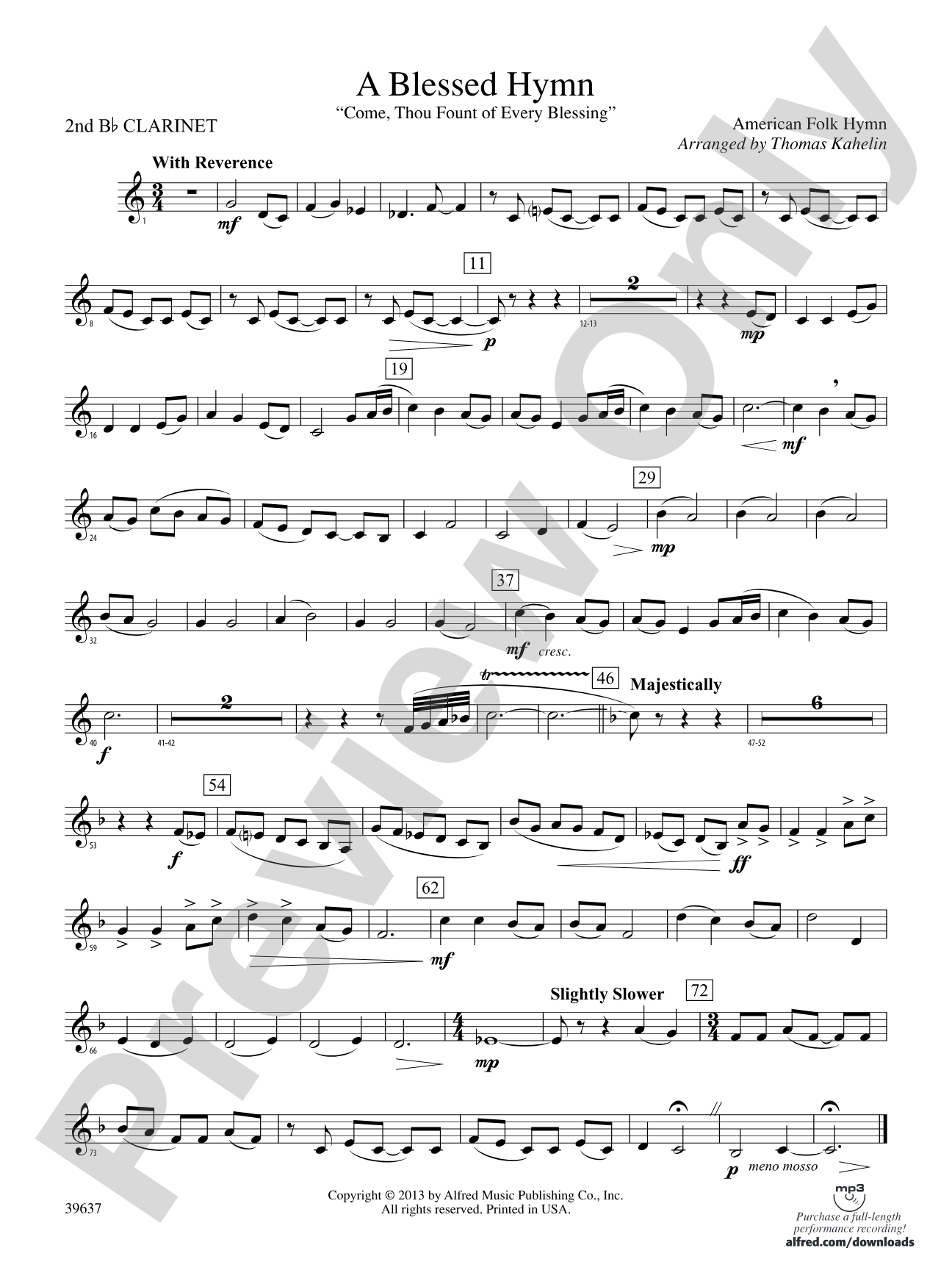 A Blessed Hymn: 2nd B-flat Clarinet