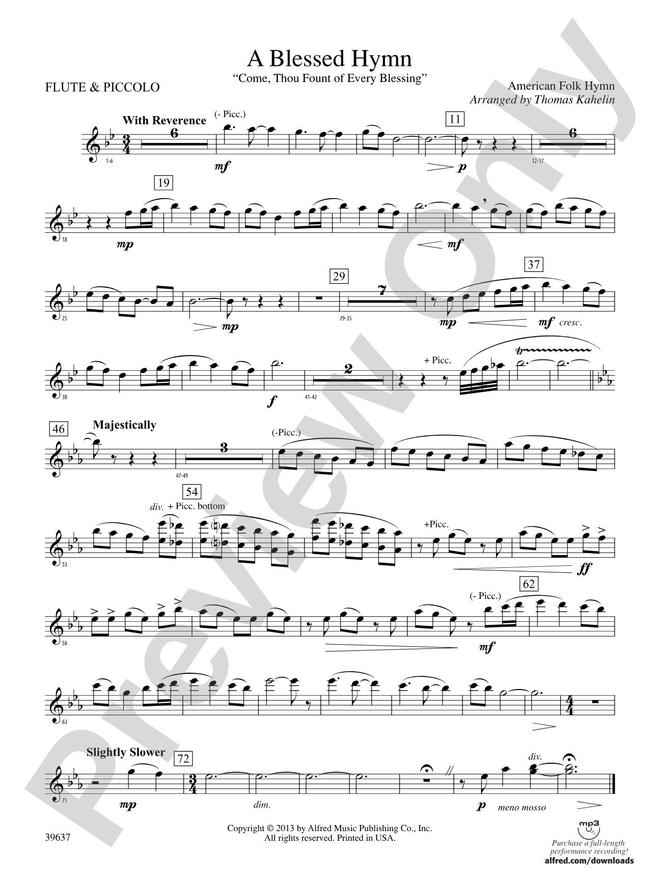 A Blessed Hymn: Flute