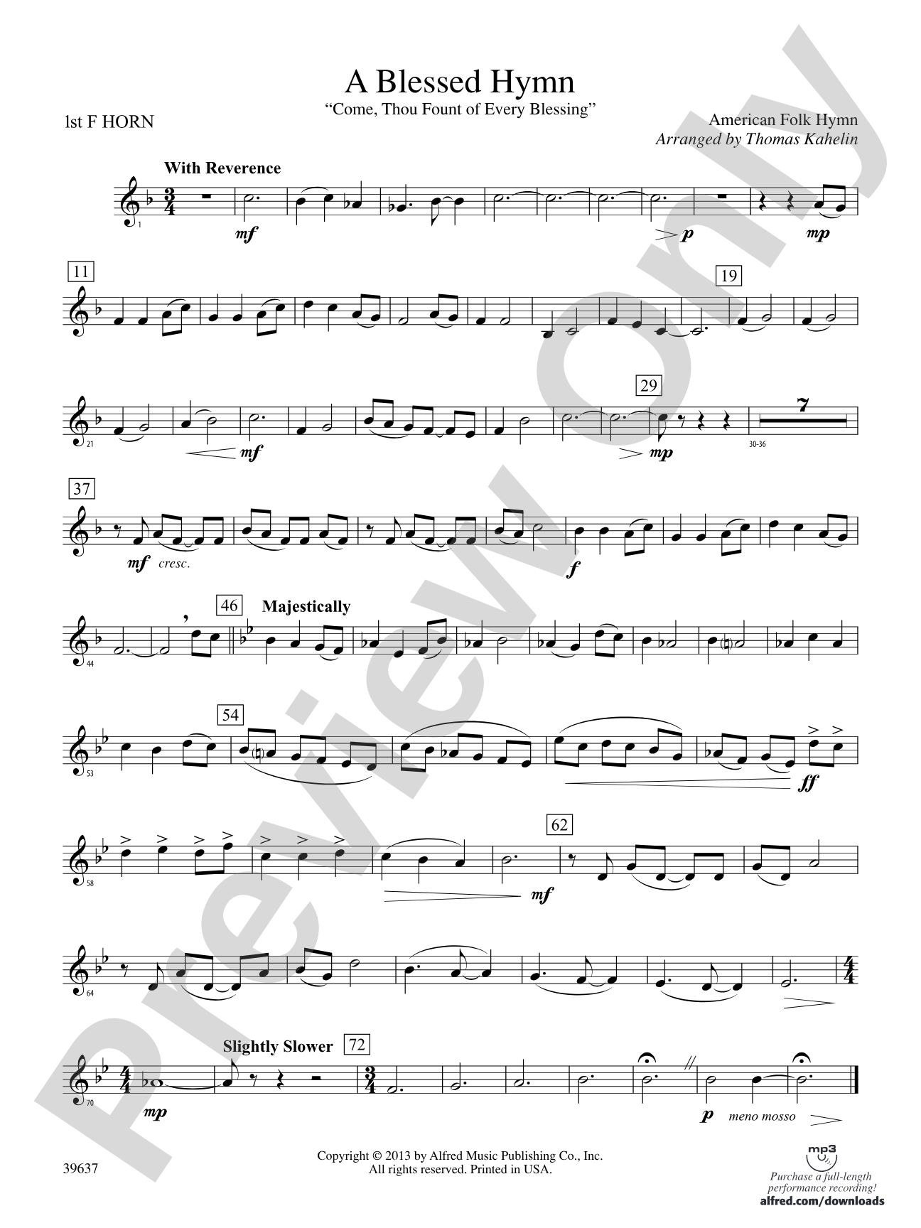A Blessed Hymn: 1st F Horn