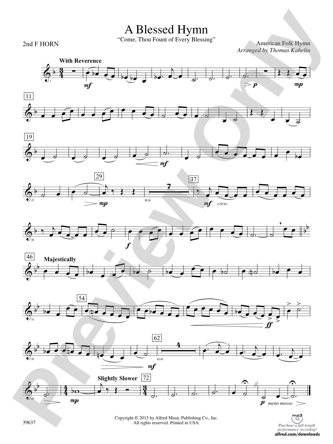 A Blessed Hymn: 2nd F Horn