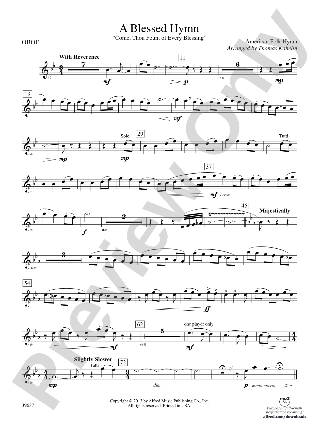 A Blessed Hymn: Oboe
