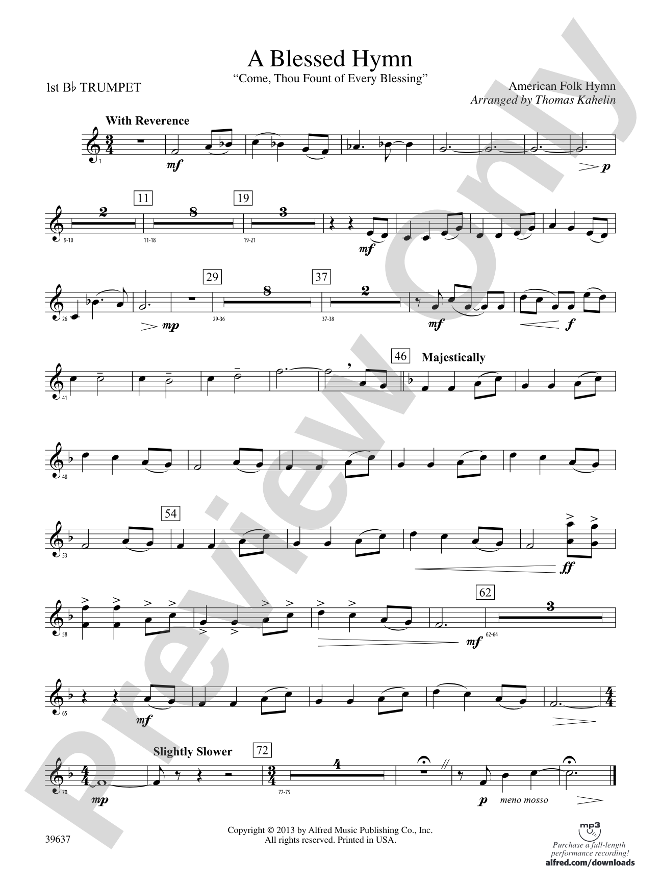 A Blessed Hymn: 1st B-flat Trumpet