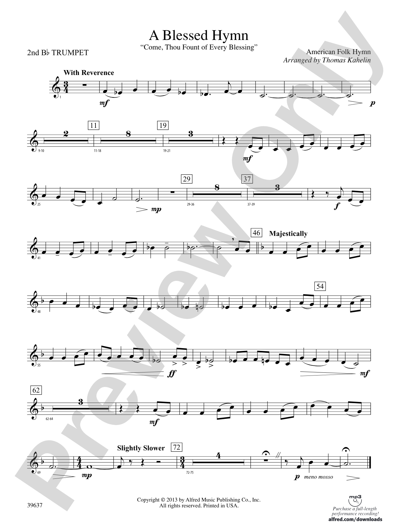 A Blessed Hymn: 2nd B-flat Trumpet