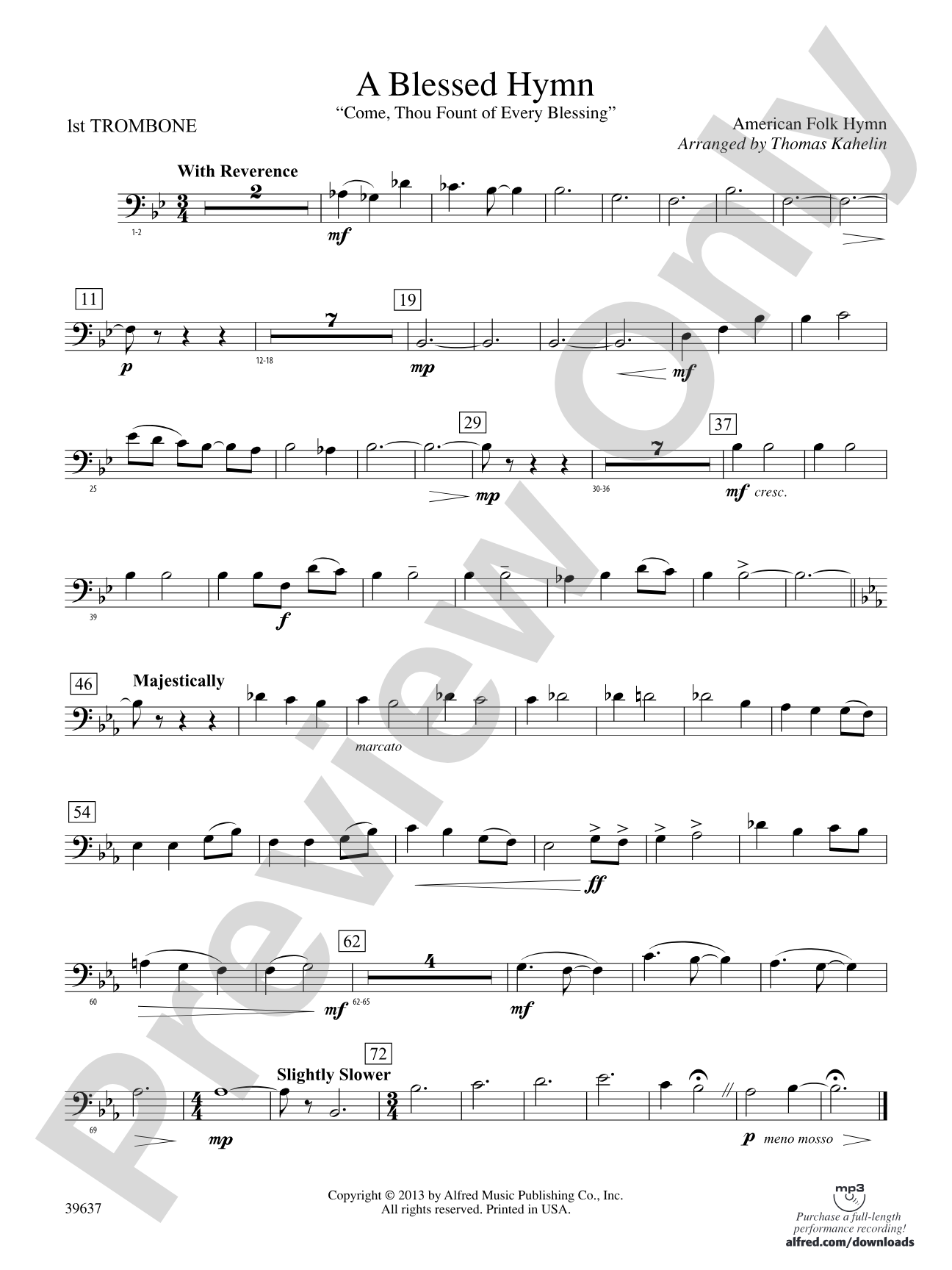 A Blessed Hymn: 1st Trombone