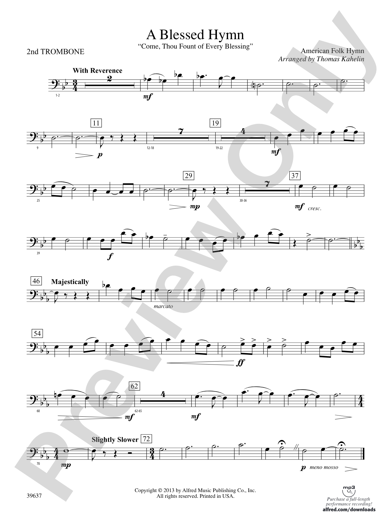 A Blessed Hymn: 2nd Trombone