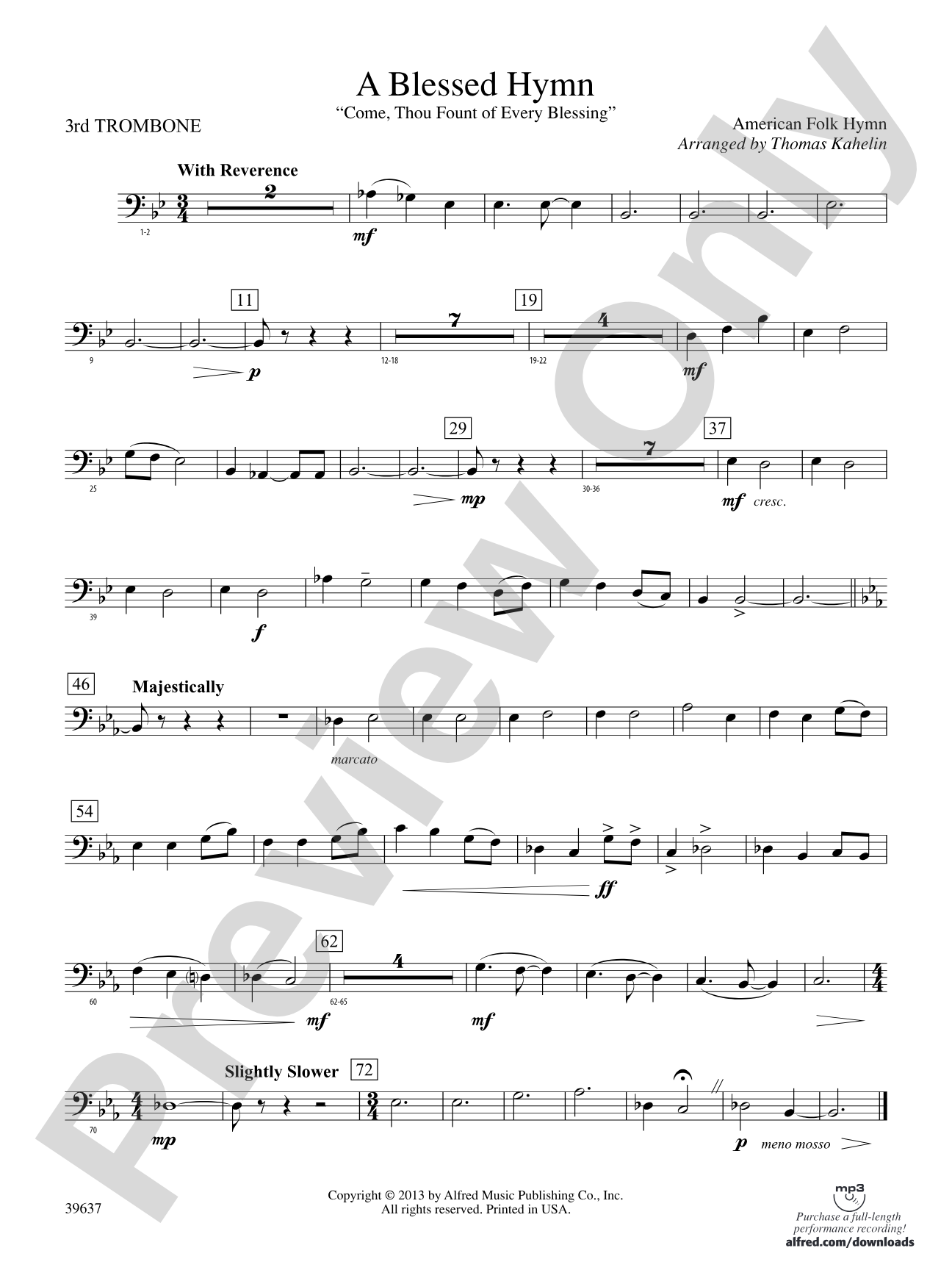 A Blessed Hymn: 3rd Trombone