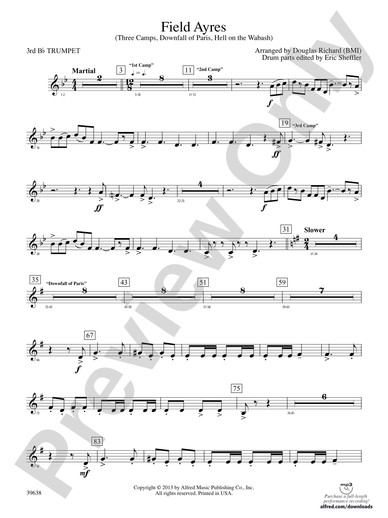 Field Ayres: 3rd B-flat Trumpet