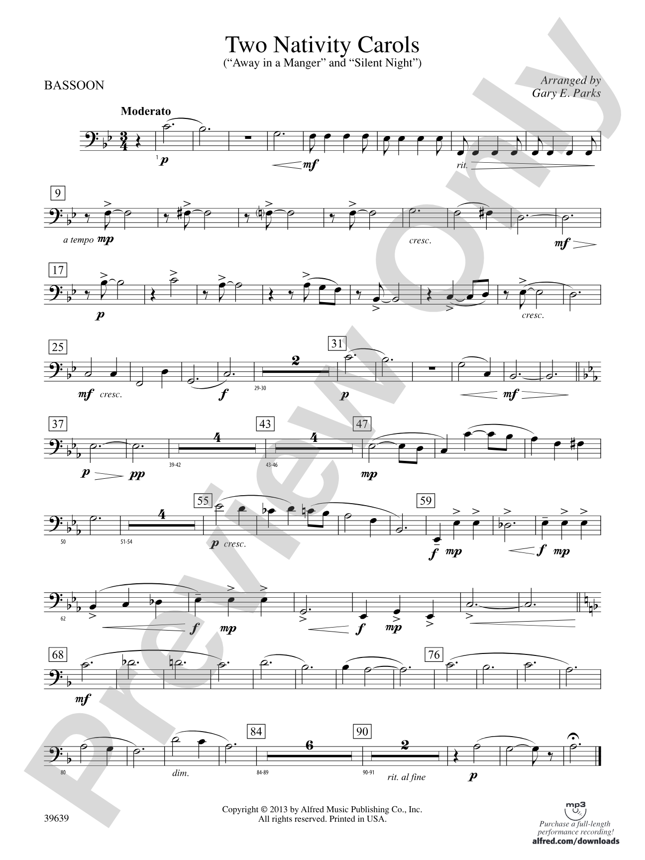 Two Nativity Carols: Bassoon