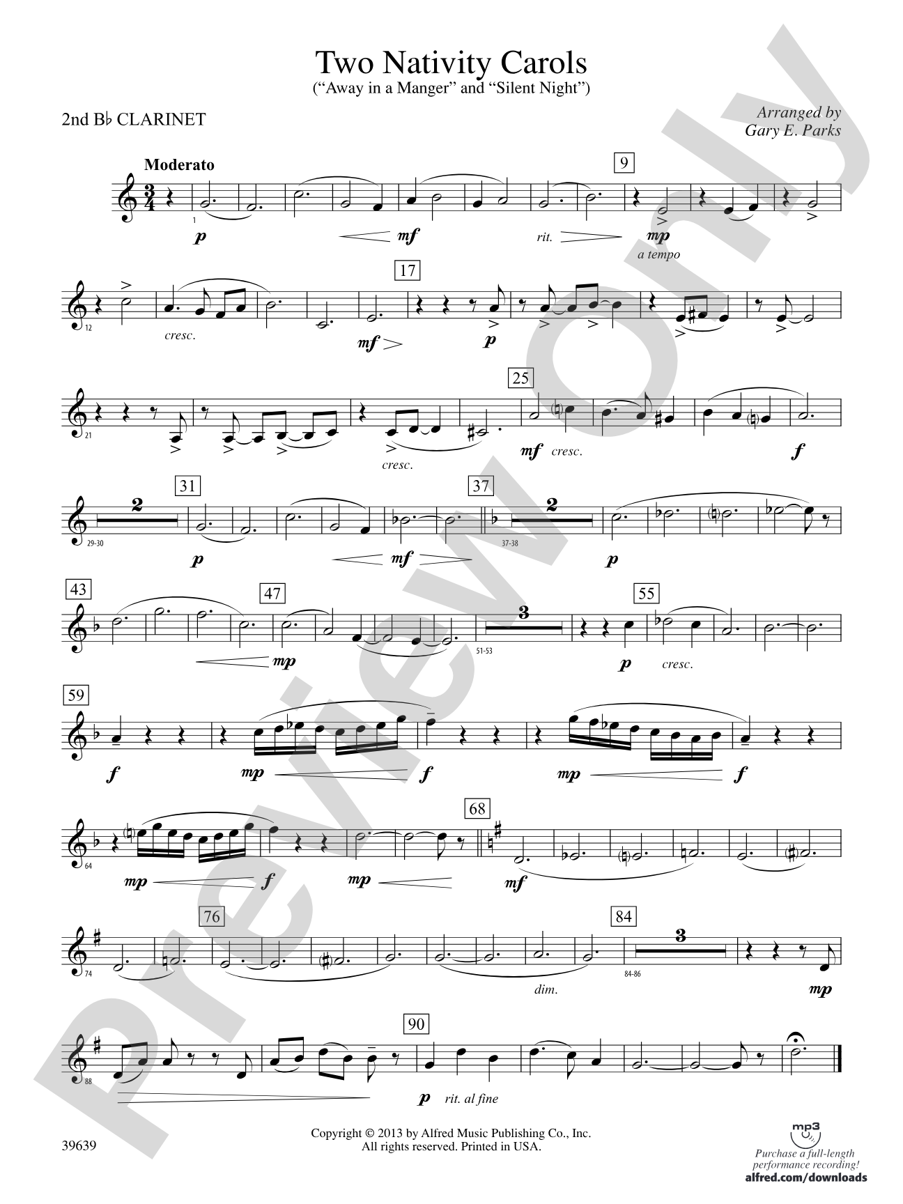 Two Nativity Carols: 2nd B-flat Clarinet