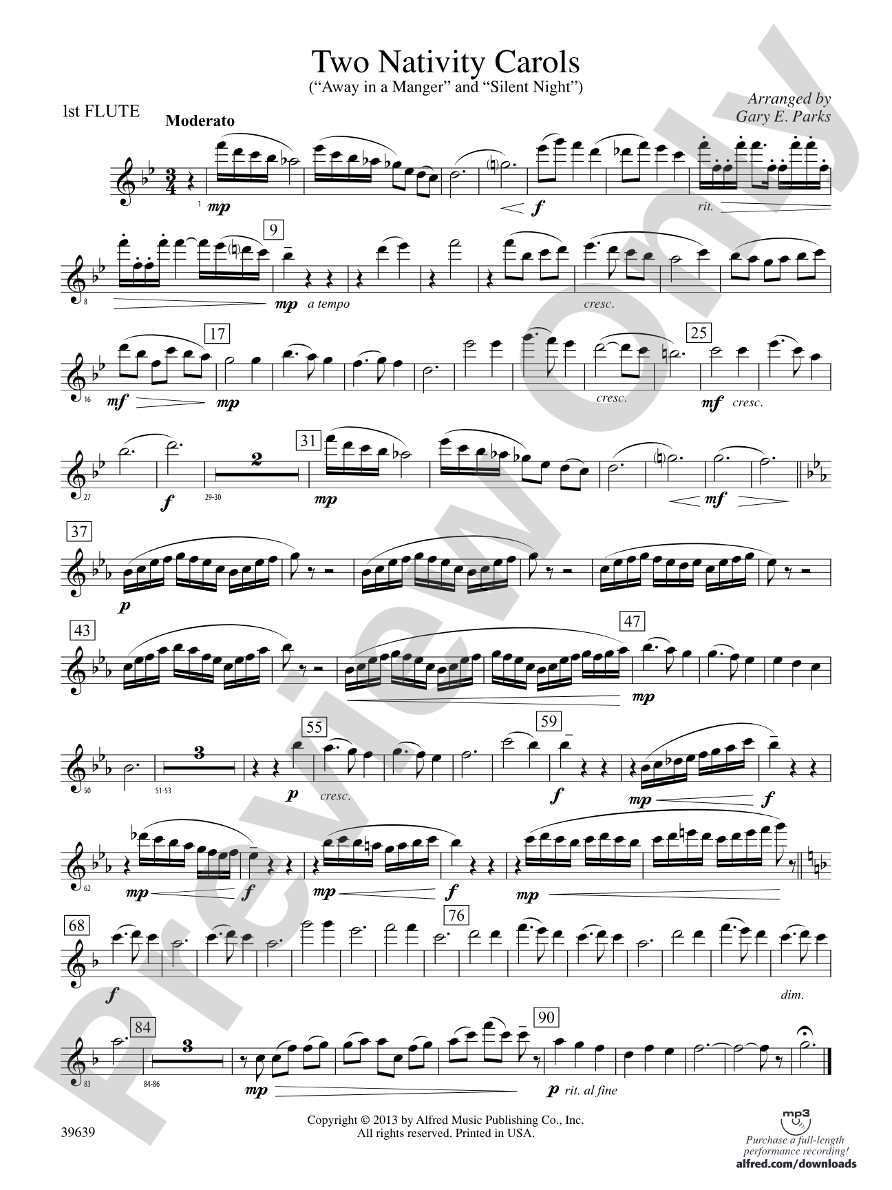 Two Nativity Carols: Flute
