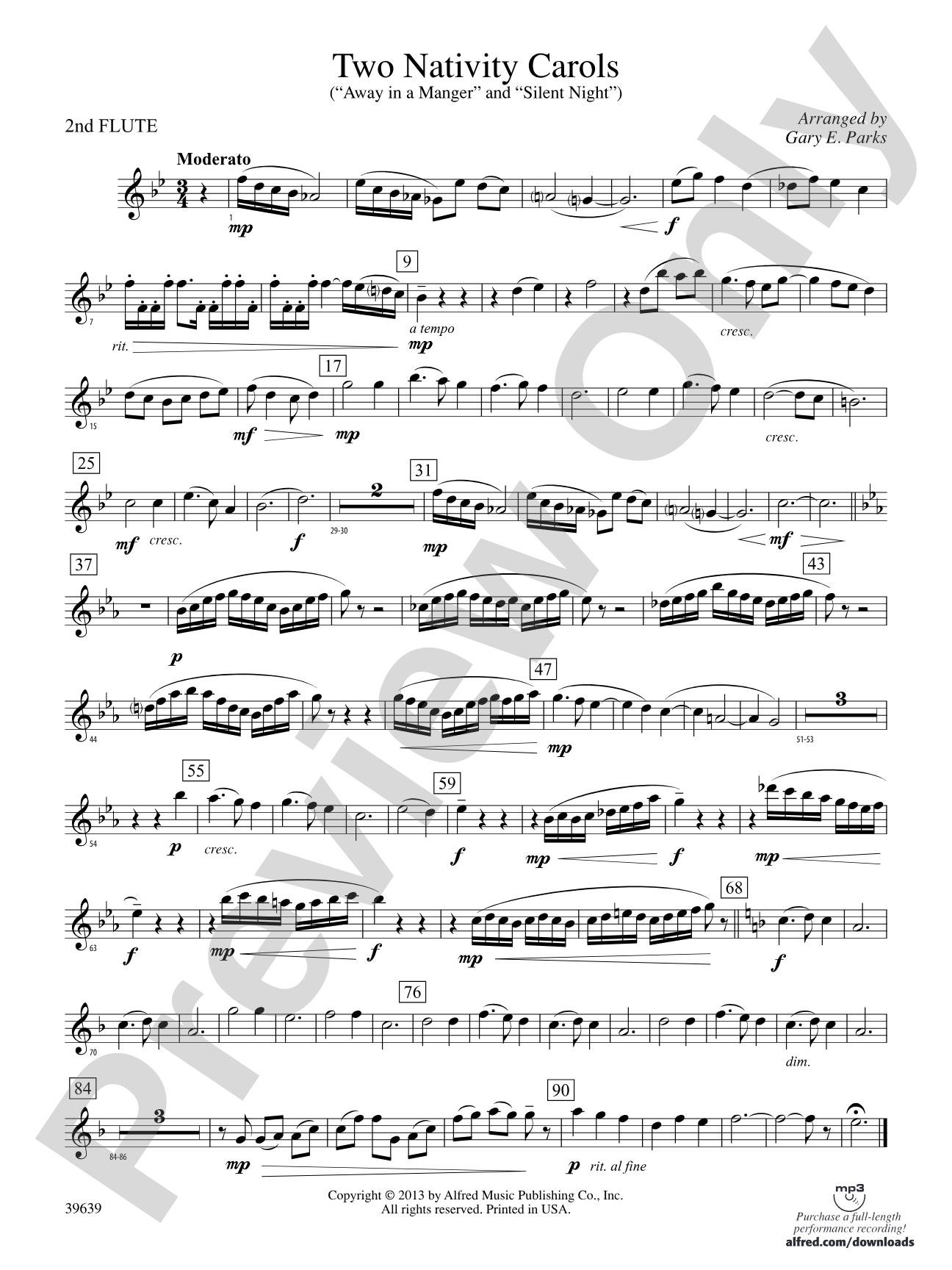 Two Nativity Carols: 2nd Flute