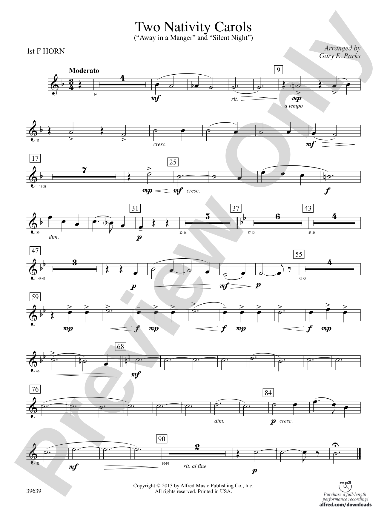 Two Nativity Carols: 1st F Horn