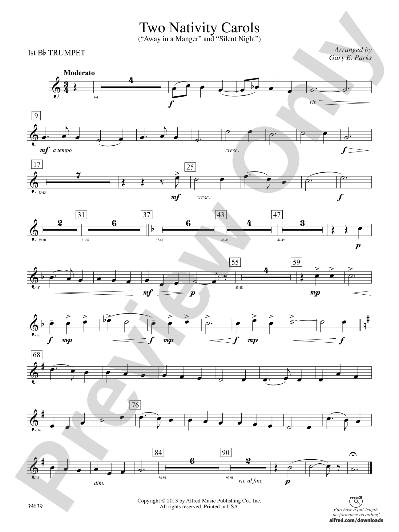 Two Nativity Carols: 1st B-flat Trumpet