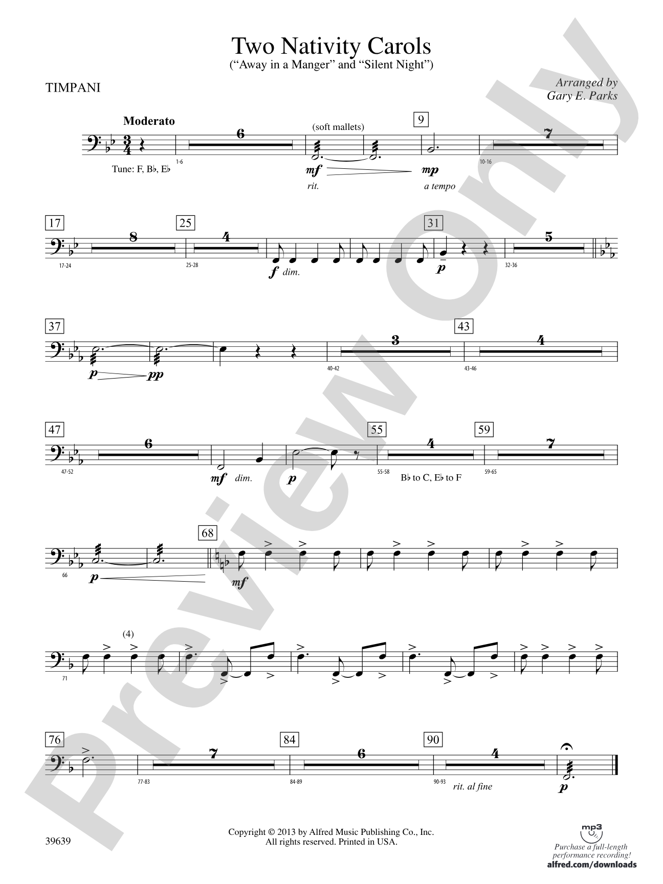 Two Nativity Carols: Timpani