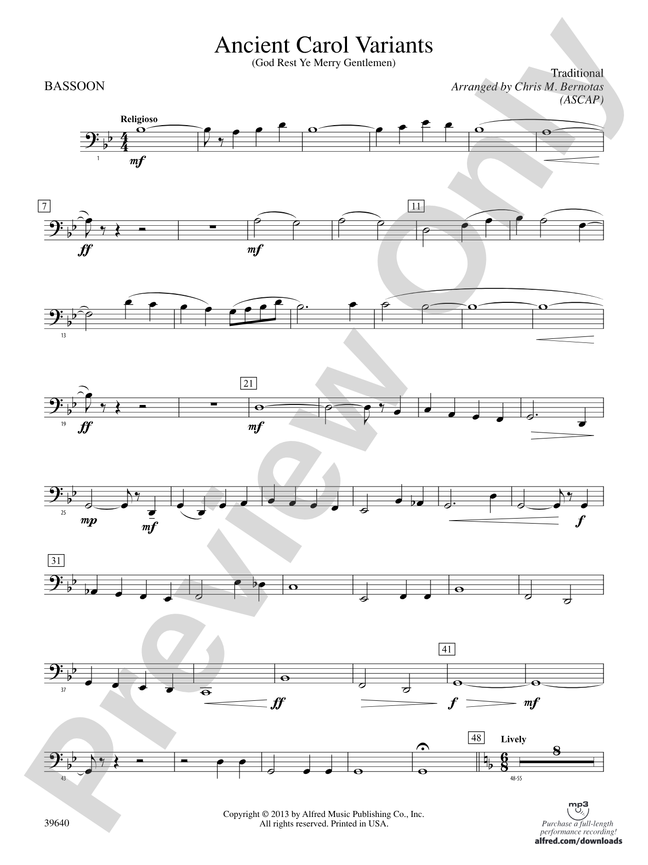 Ancient Carol Variants: Bassoon