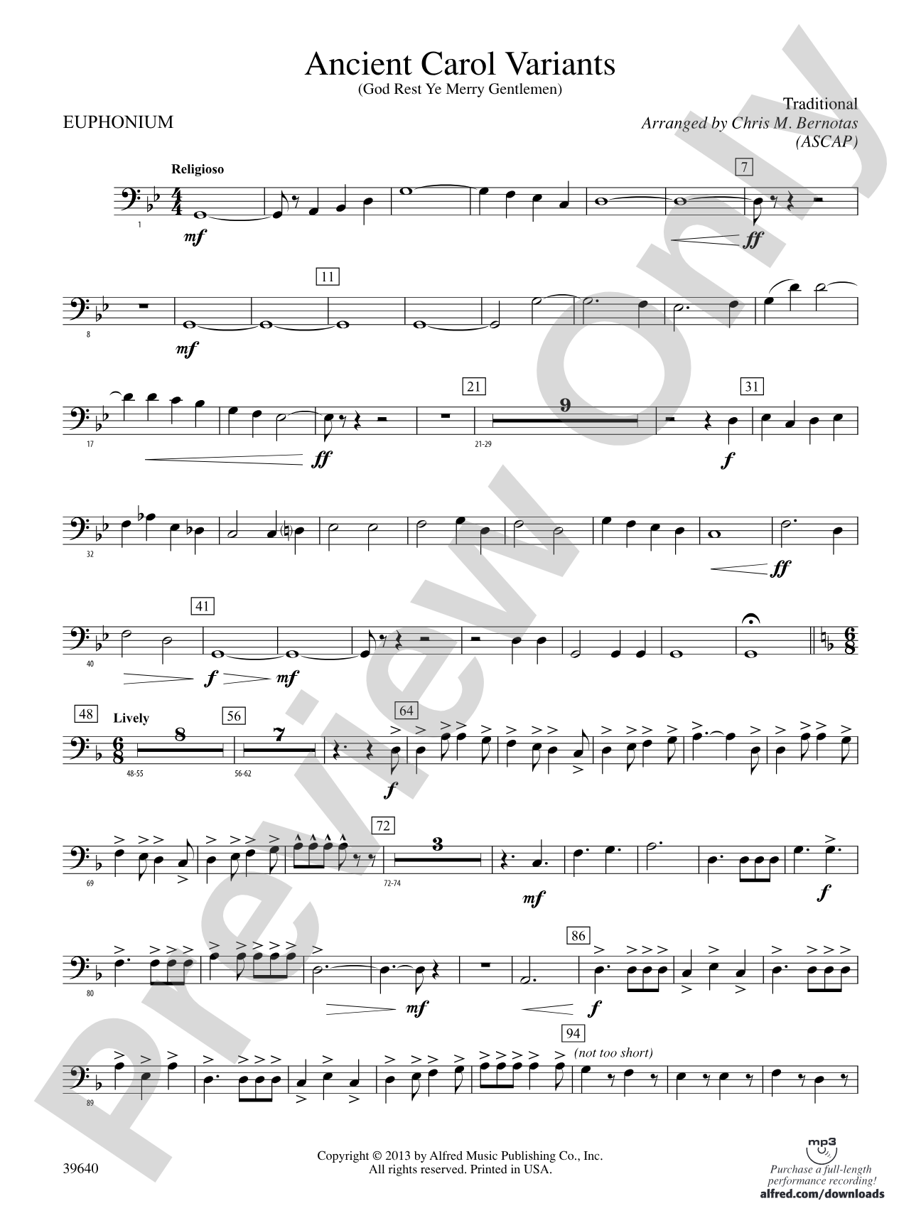 Ancient Carol Variants: Baritone B.C.