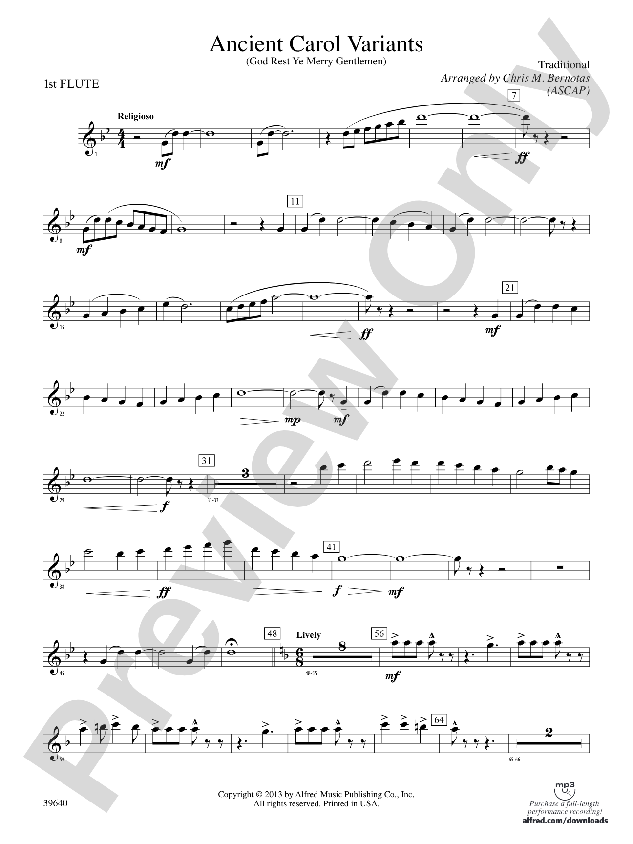 Ancient Carol Variants: Flute