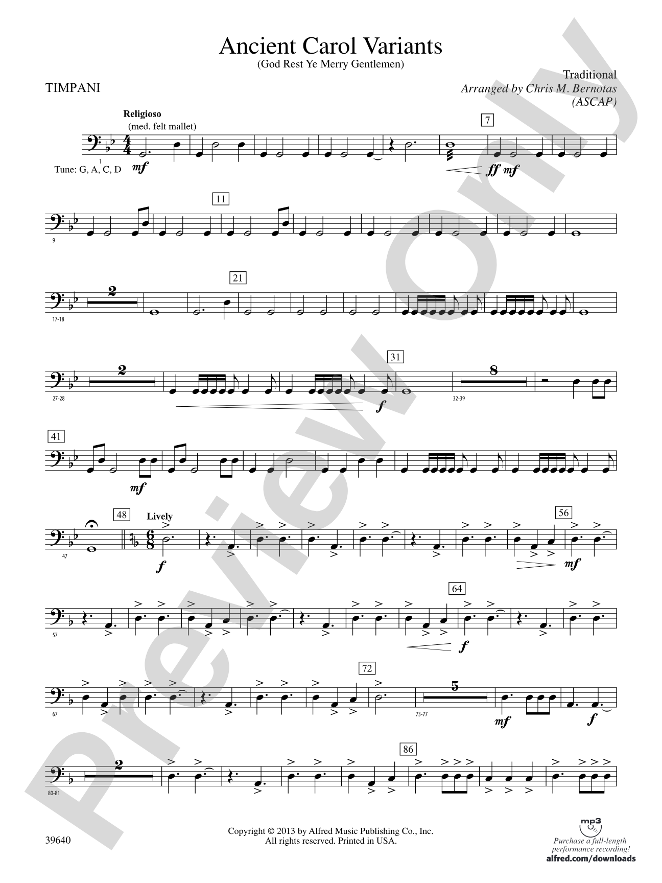 Ancient Carol Variants: Timpani