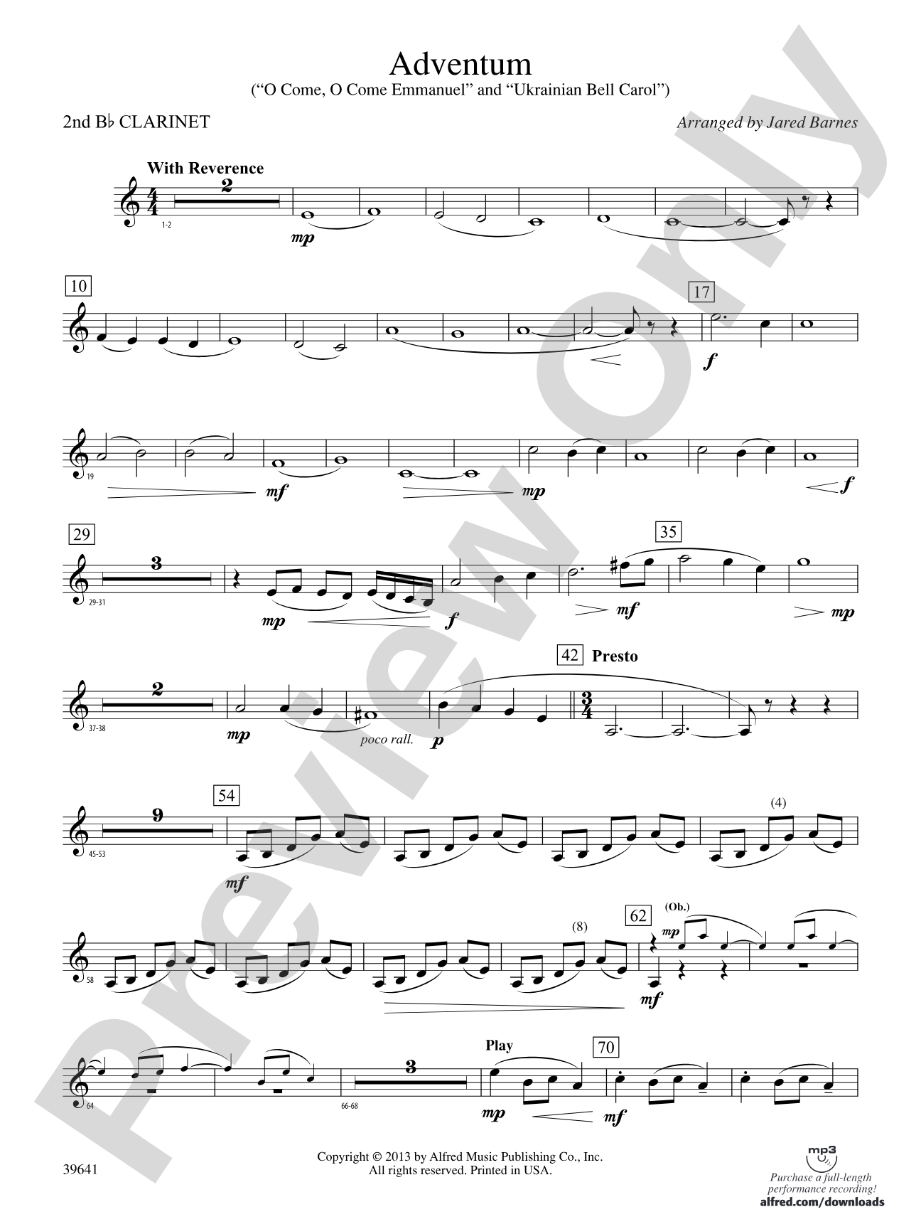 Adventum: 2nd B-flat Clarinet