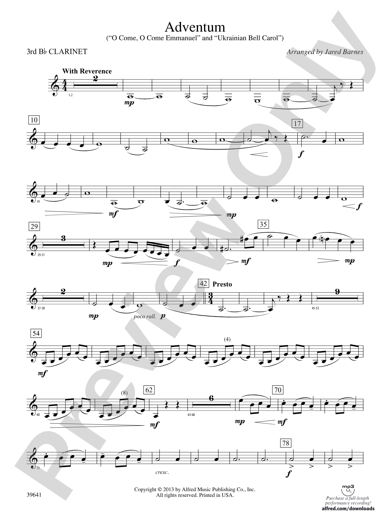 Adventum: 3rd B-flat Clarinet