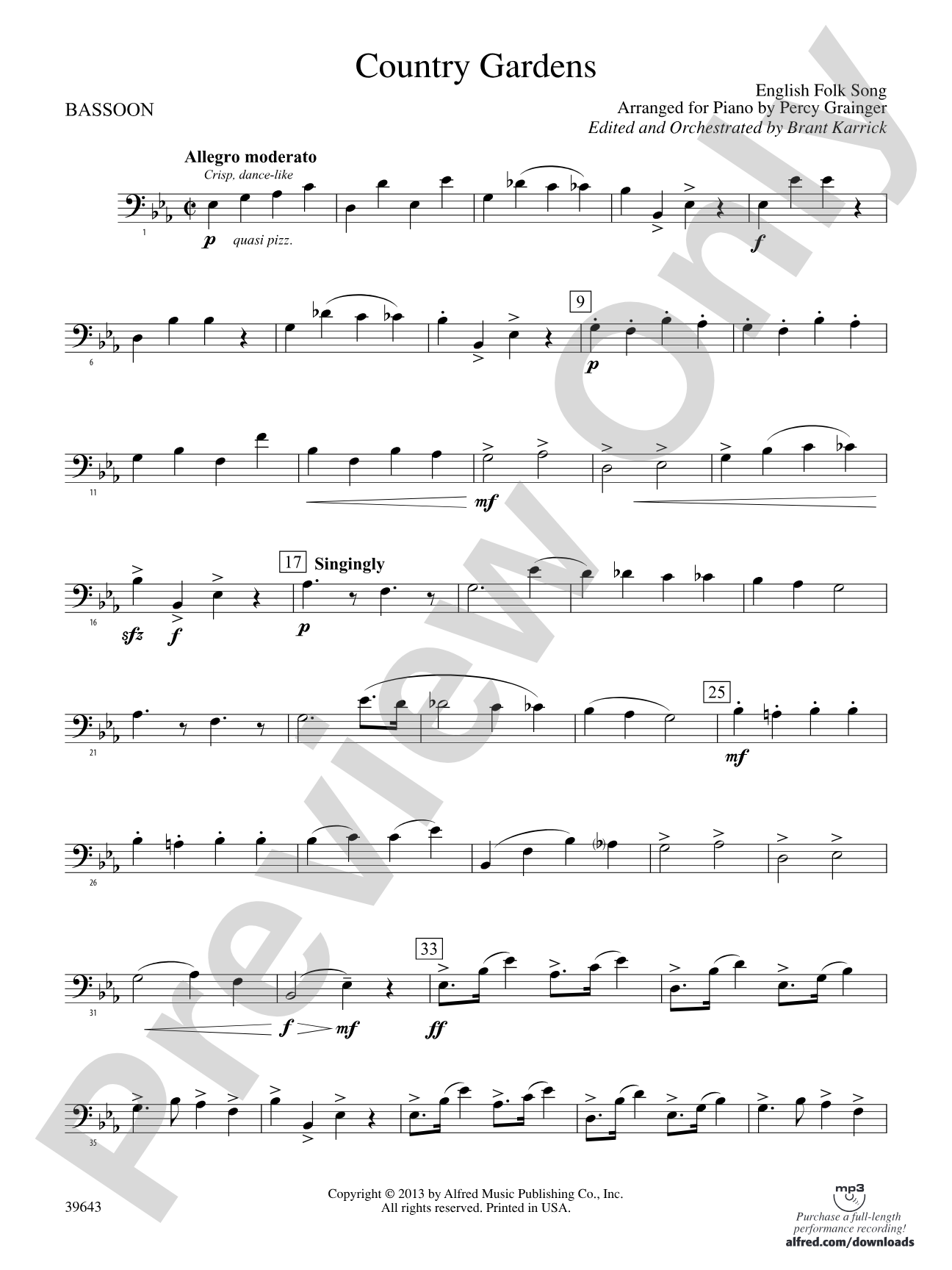 Country Gardens: Bassoon