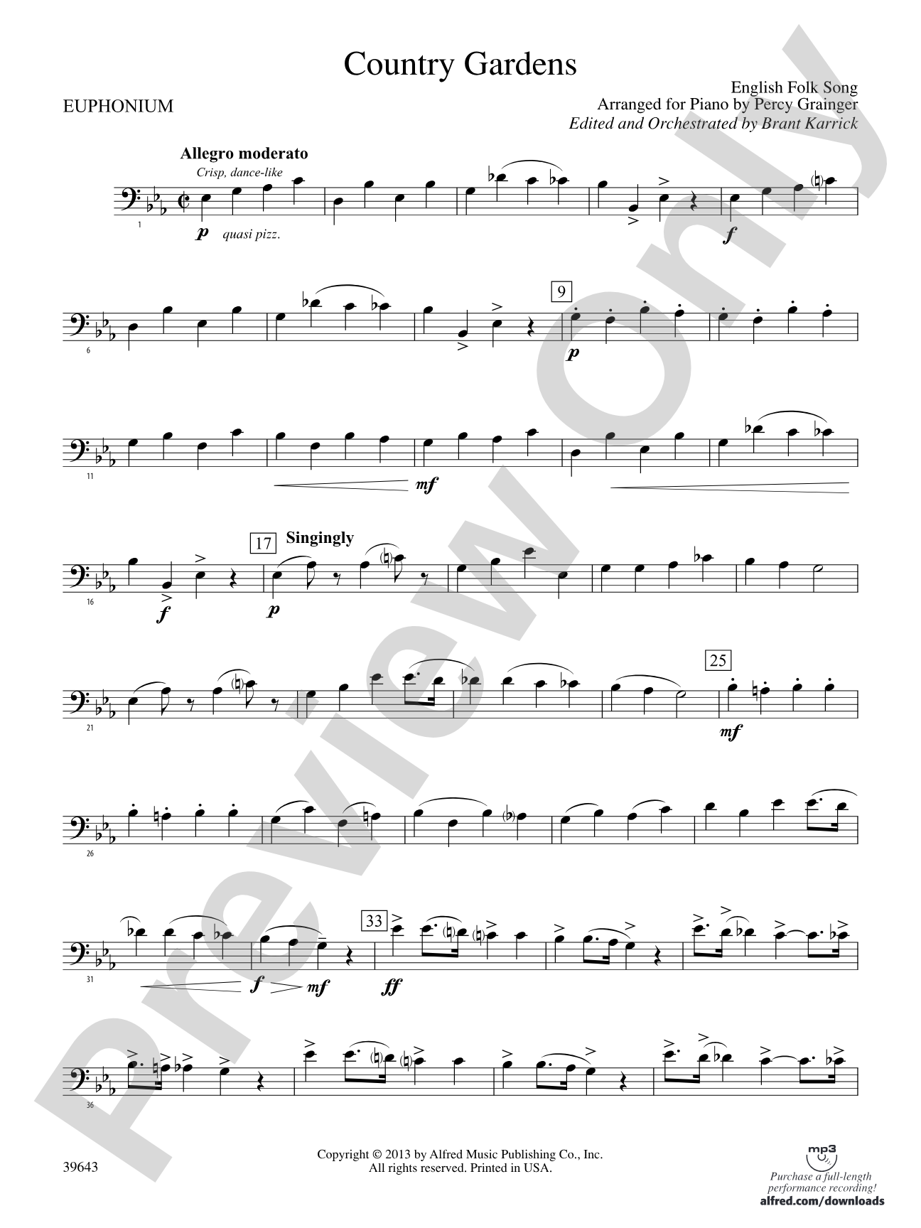 Country Gardens: Baritone B.C.