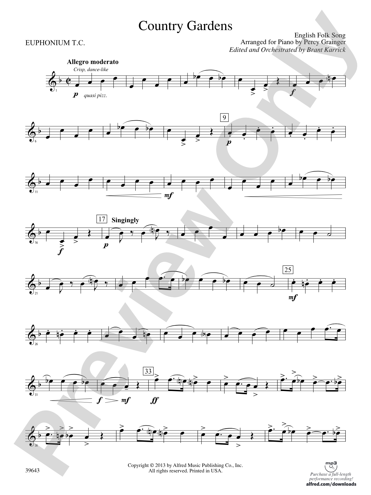 Country Gardens: Baritone T.C.