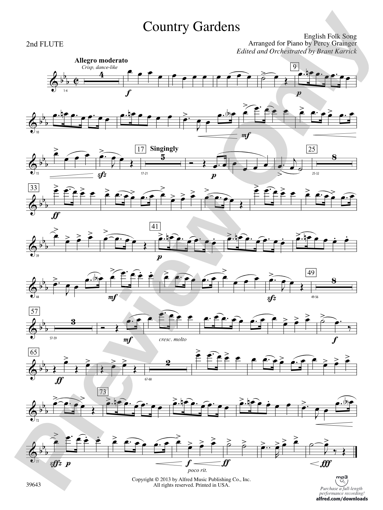 Country Gardens: 2nd Flute
