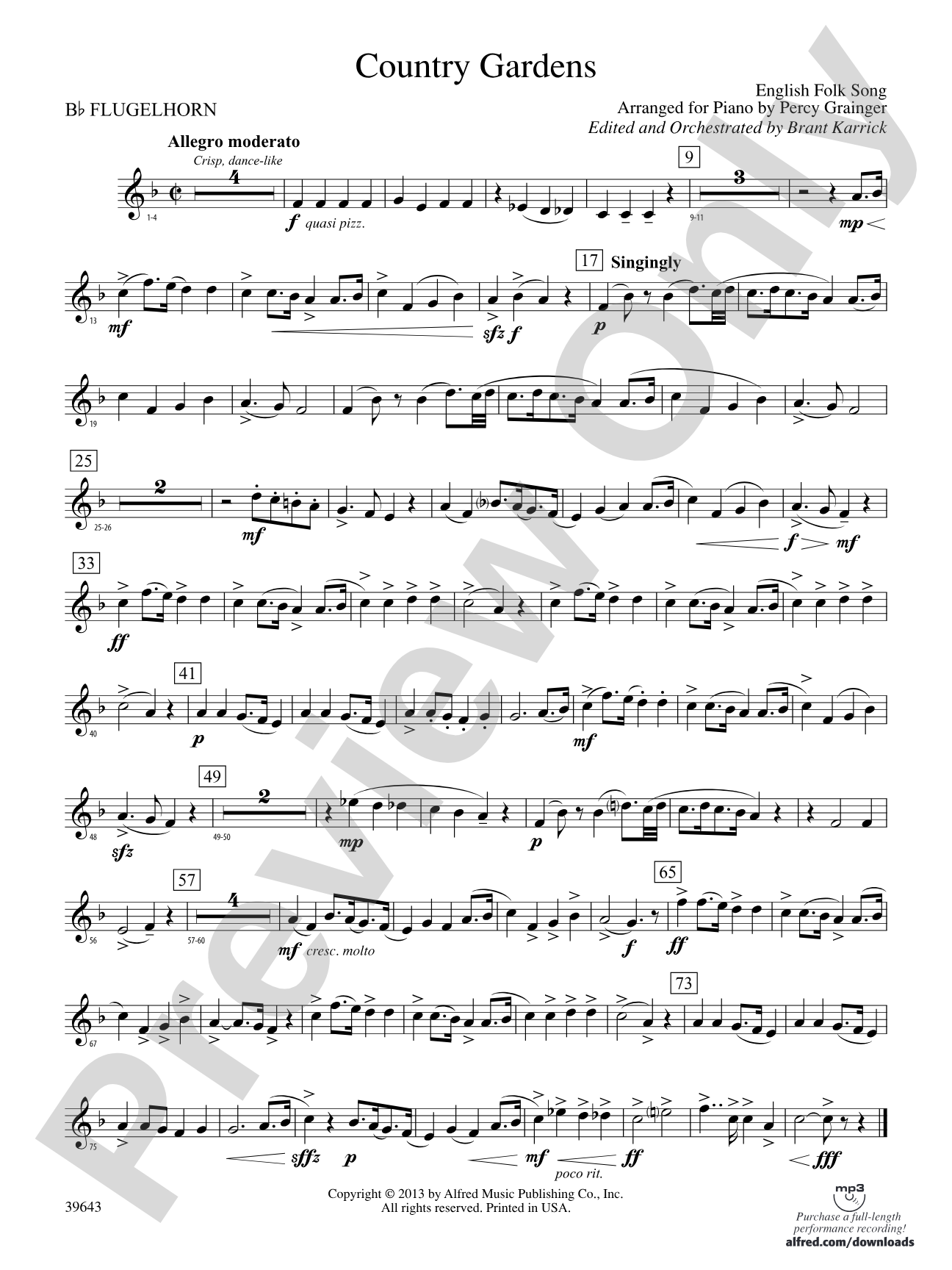 Country Gardens: 1st Flugel Horn