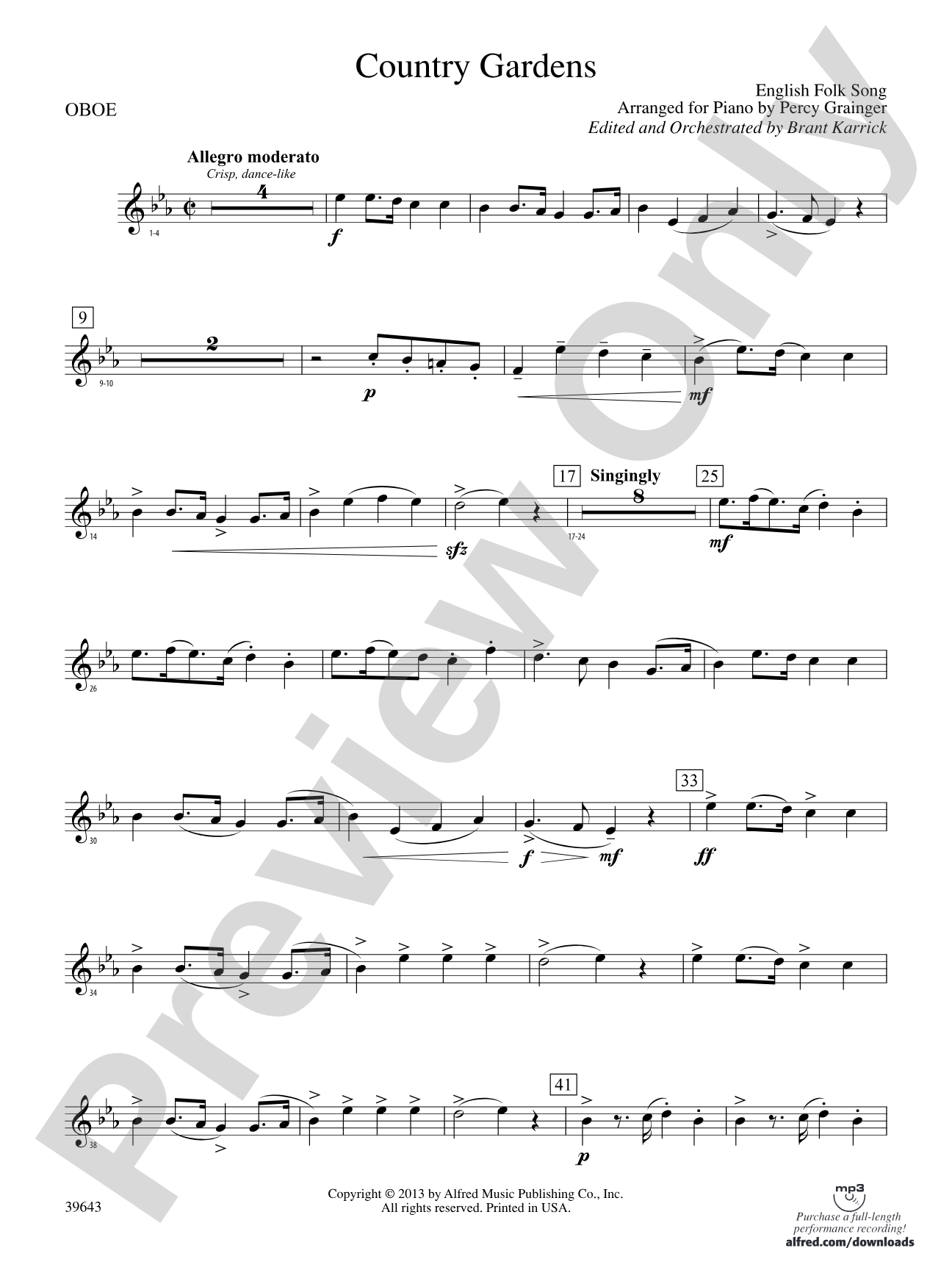 Country Gardens: Oboe