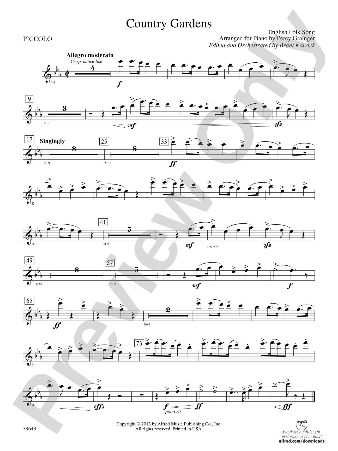 Country Gardens: Piccolo