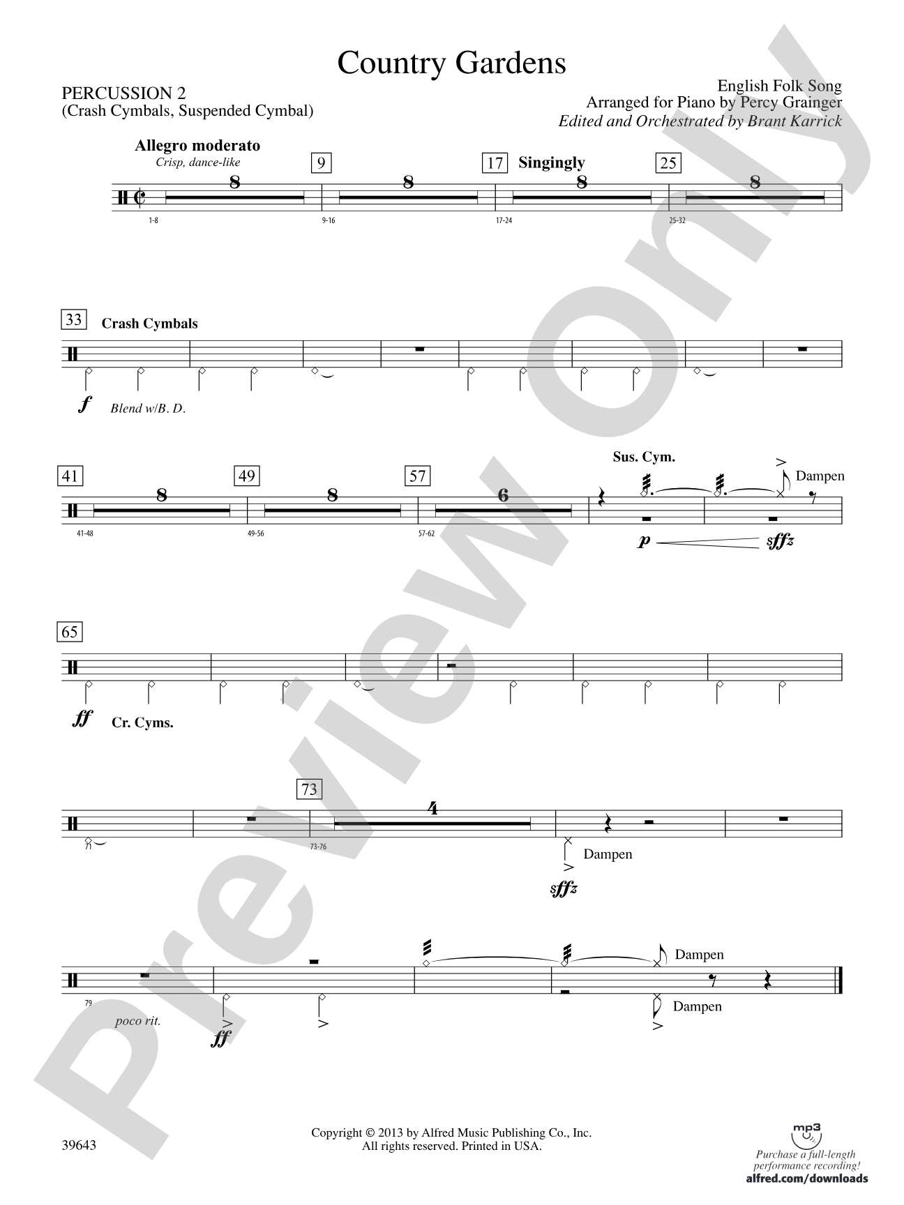 Country Gardens: 2nd Percussion