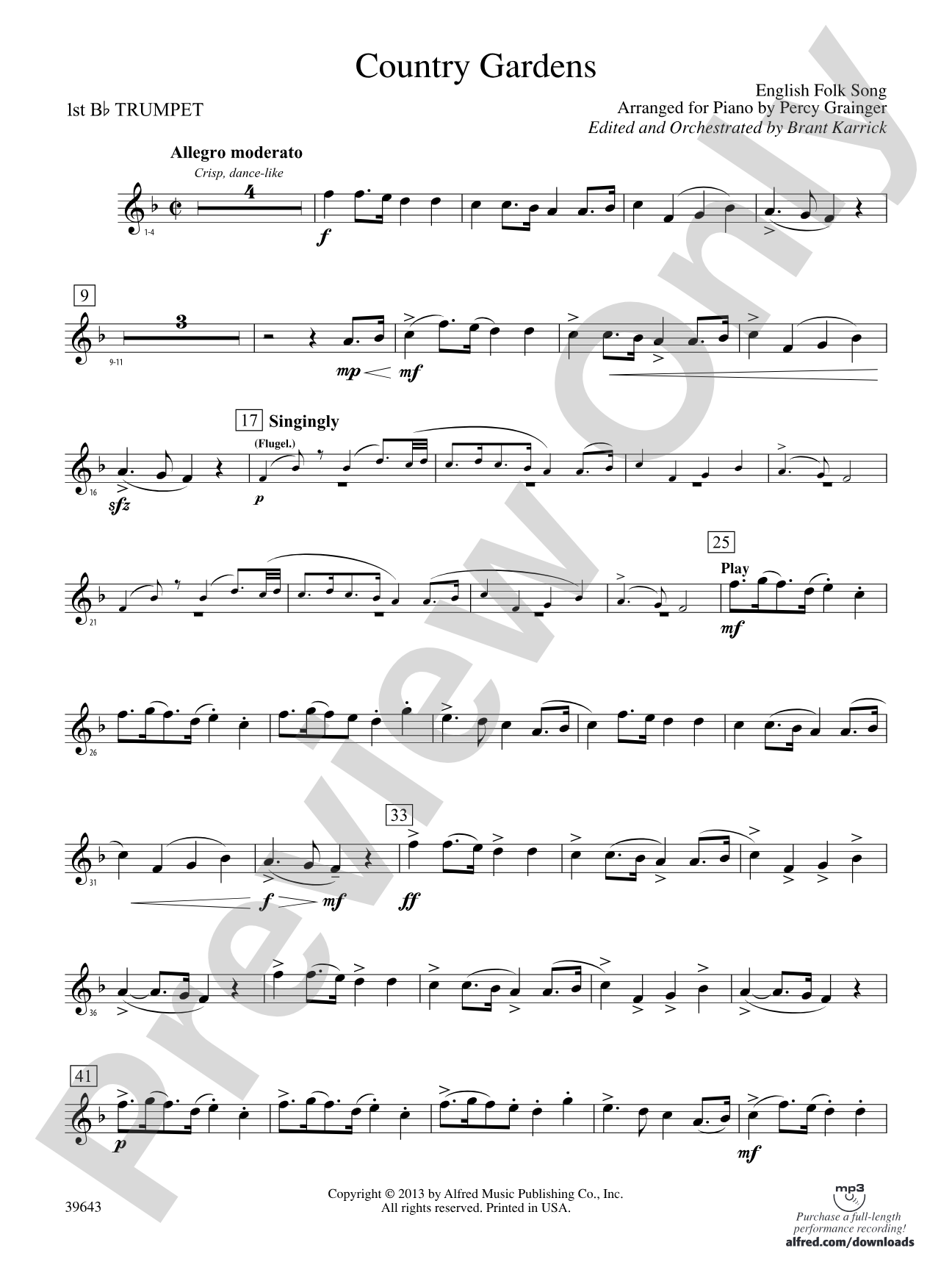 Country Gardens: 1st B-flat Trumpet