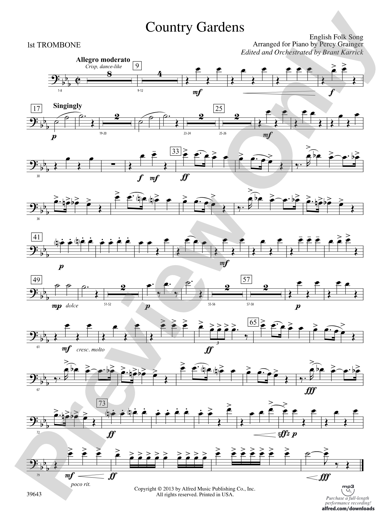 Country Gardens: 1st Trombone