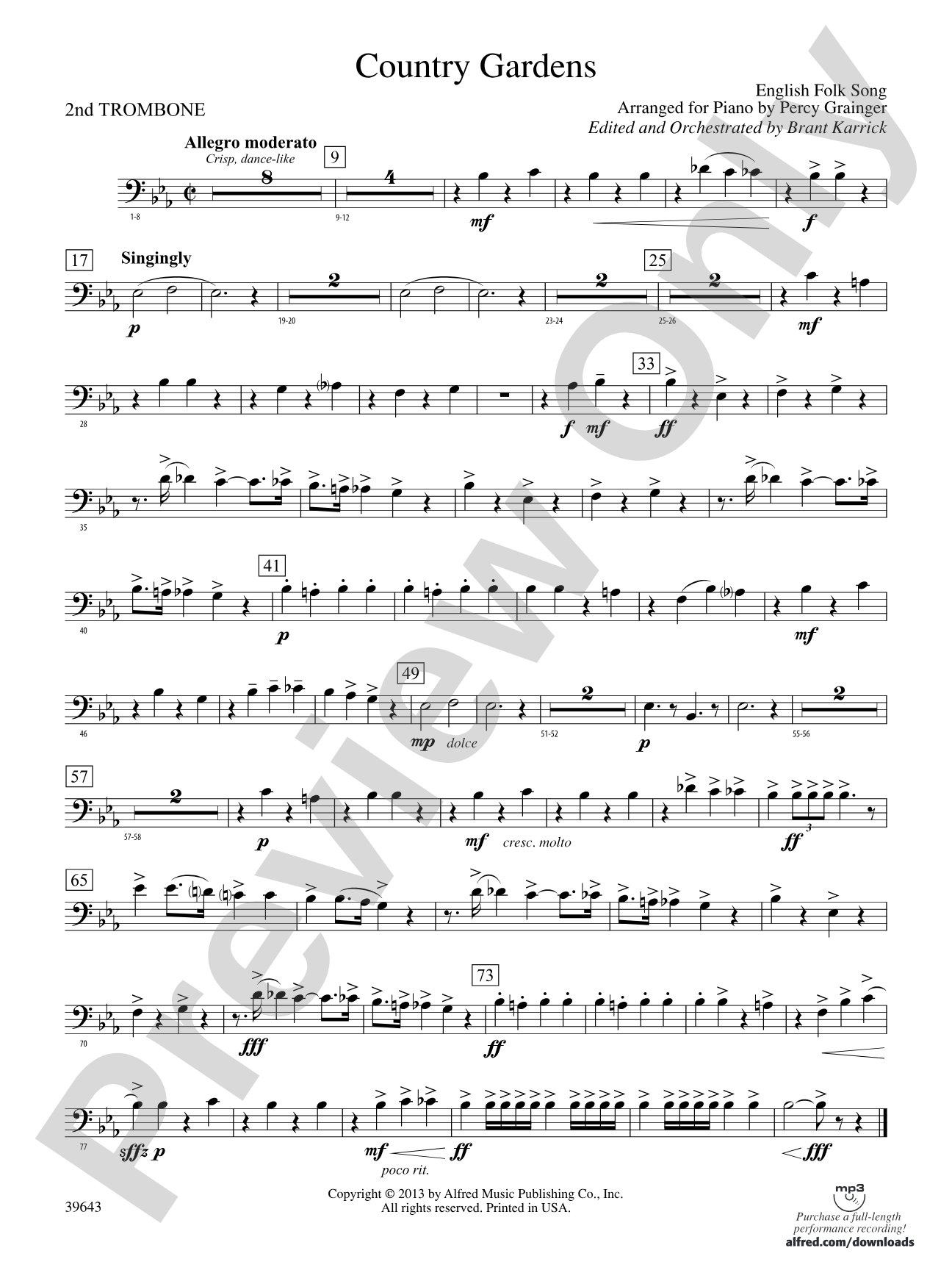 Country Gardens: 2nd Trombone