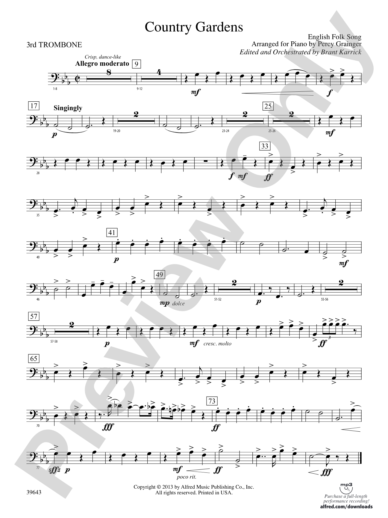 Country Gardens: 3rd Trombone