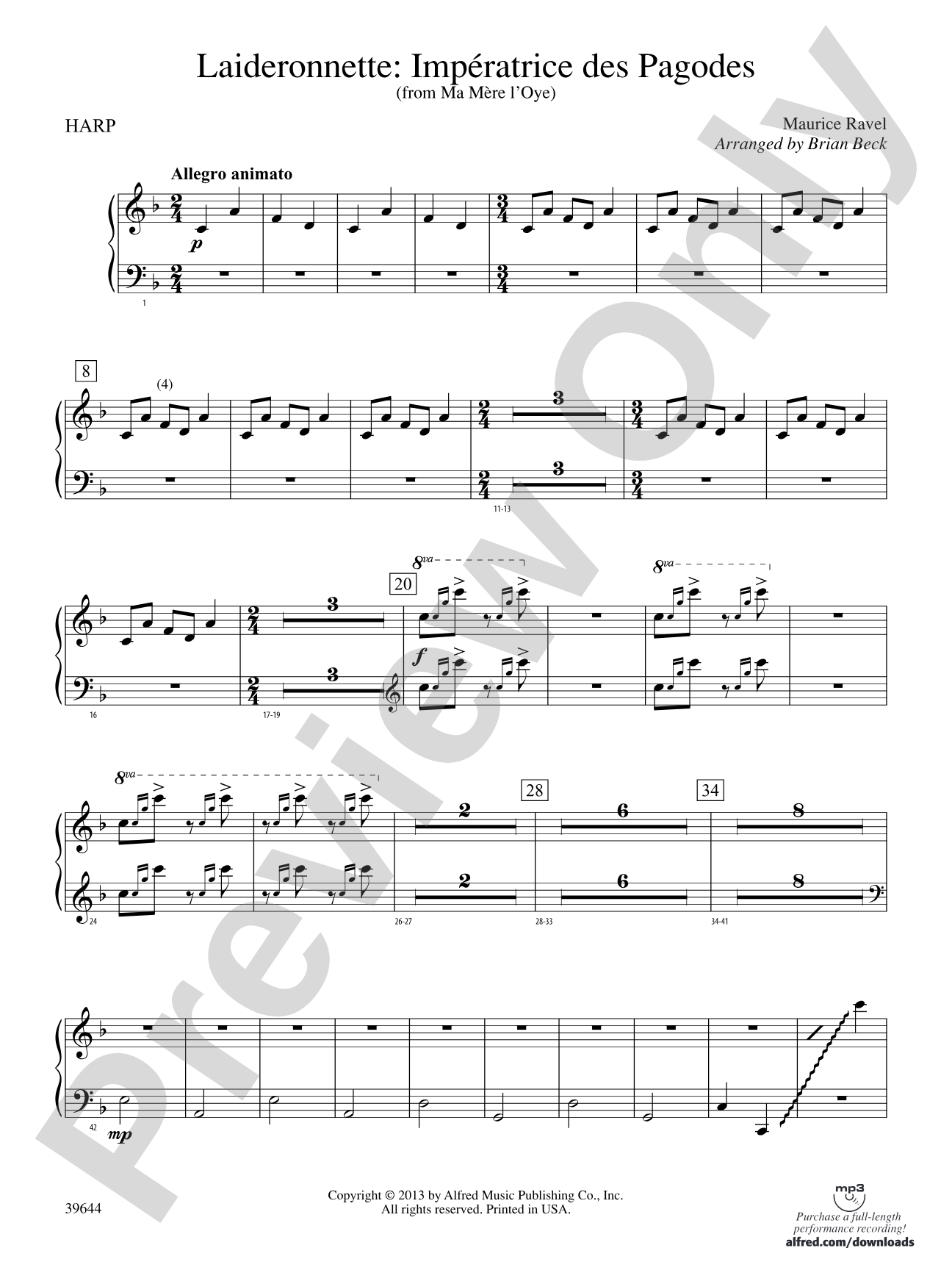 Laideronnette: Impératrice des Pagodes (from Ma mère l'oye ): Harp