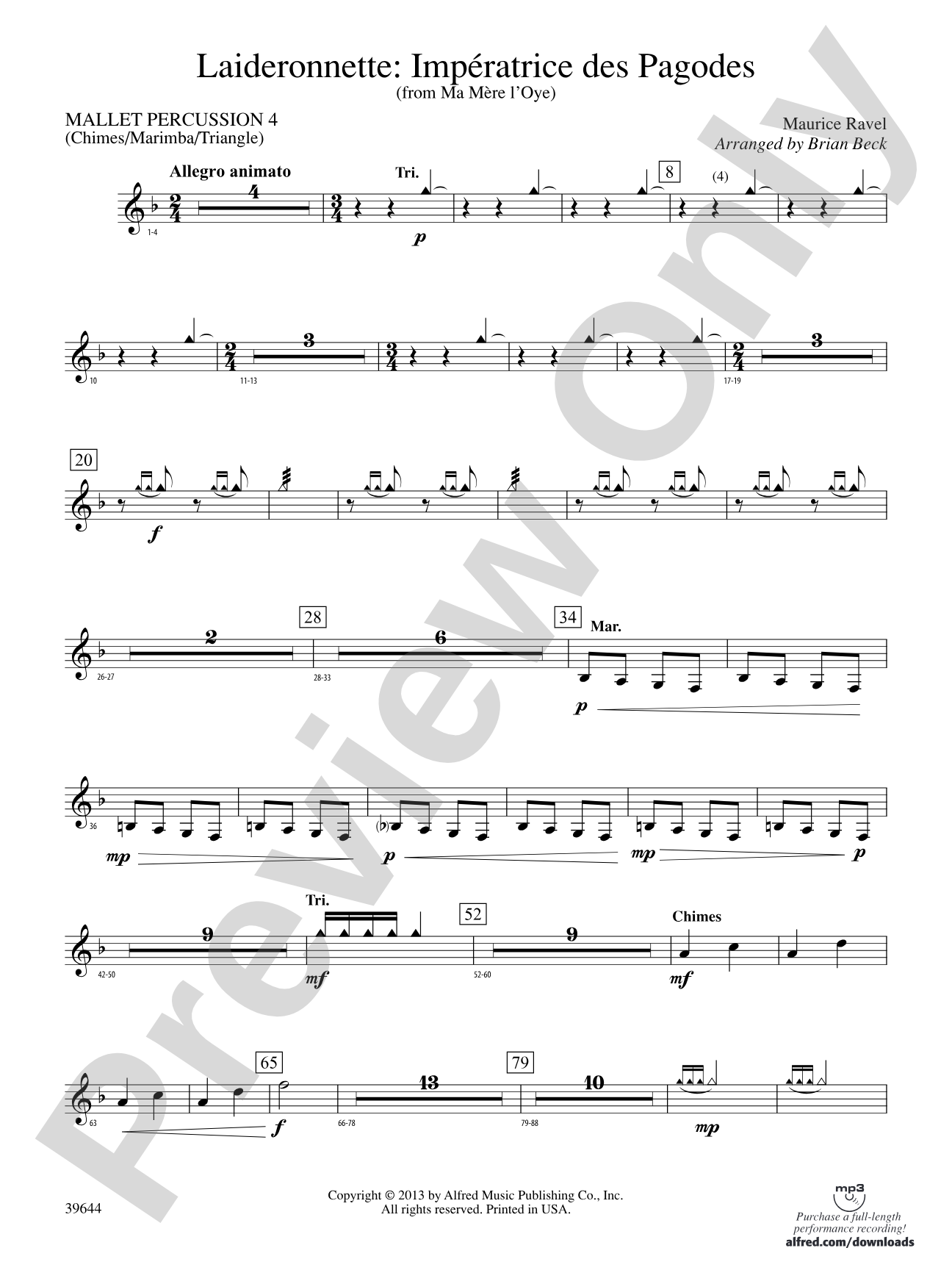 Laideronnette: Impératrice des Pagodes (from Ma mère l'oye ): Mallet Percussion 4