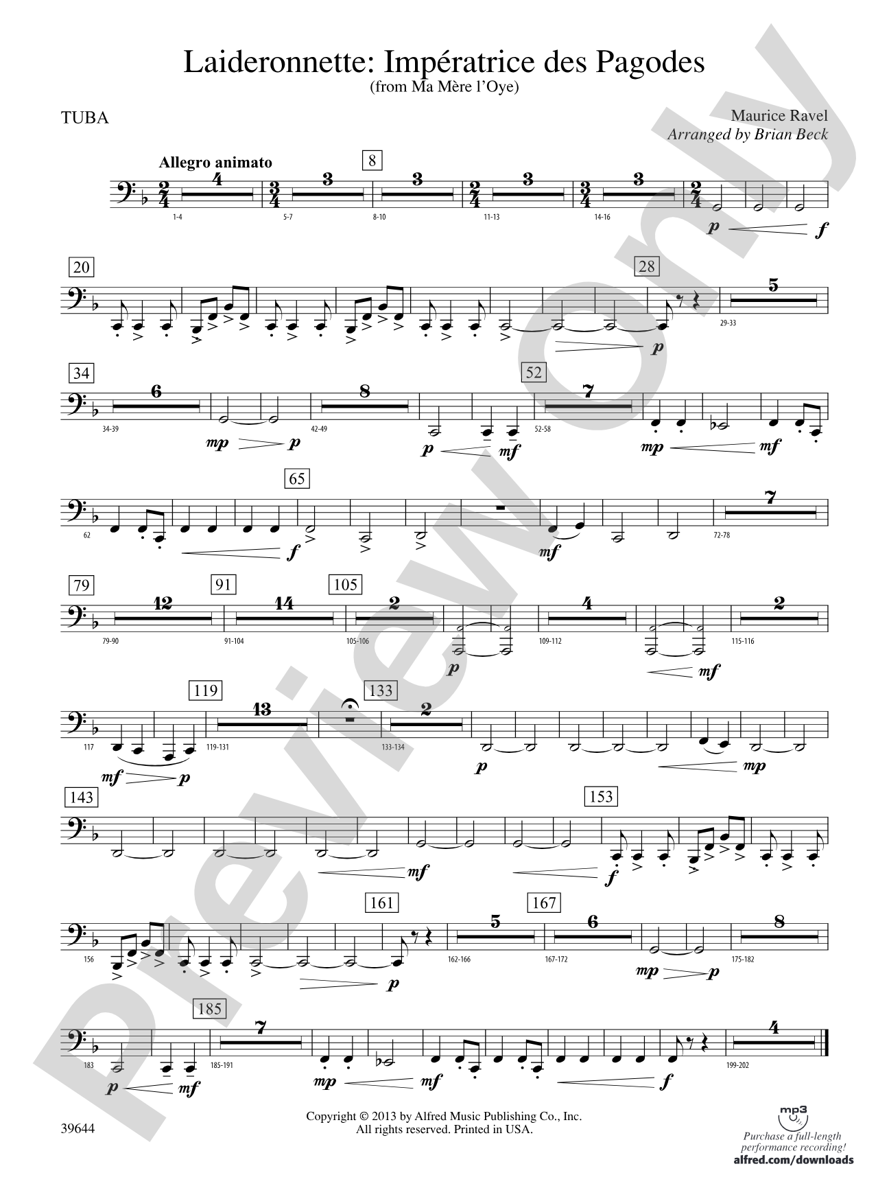 Laideronnette: Impératrice des Pagodes (from Ma mère l'oye ): Tuba