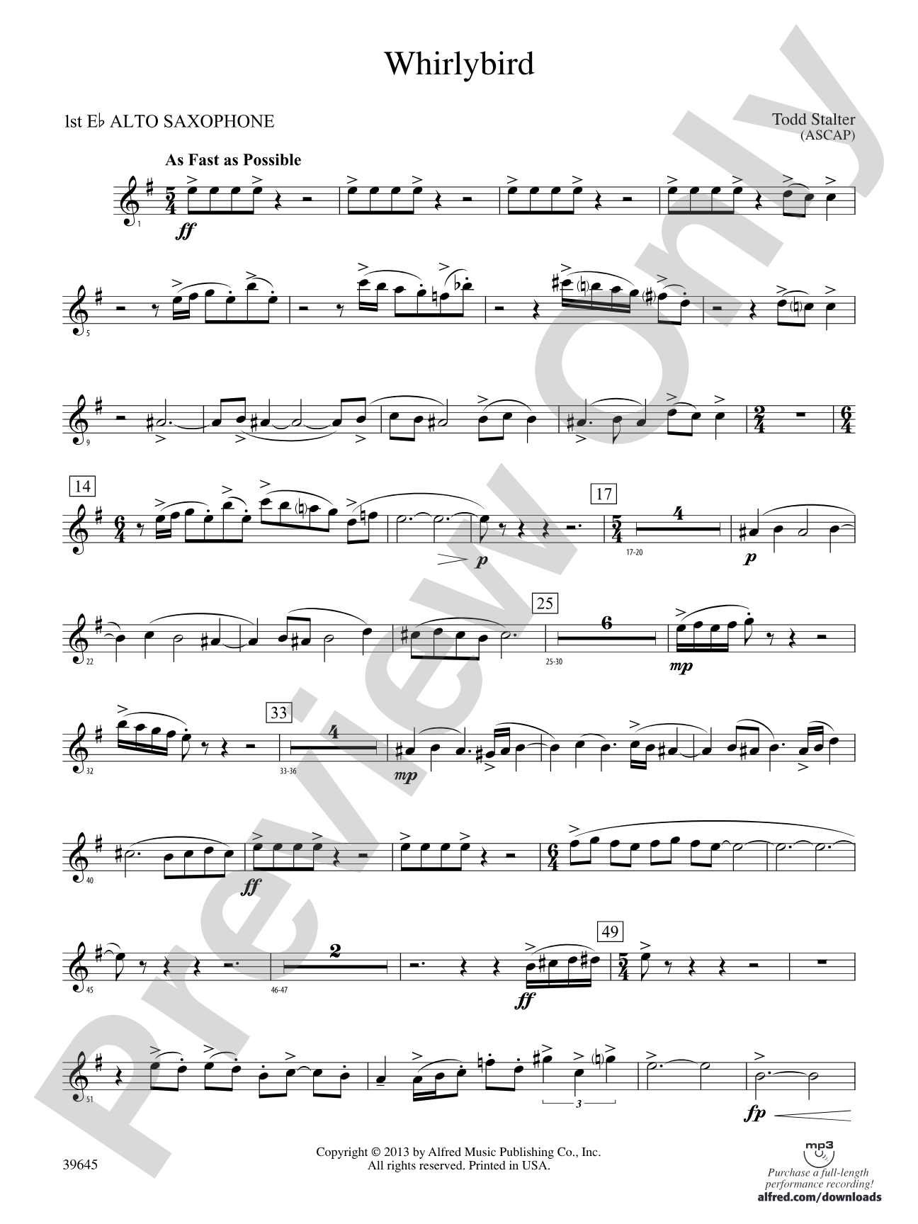 Whirlybird: E-flat Alto Saxophone
